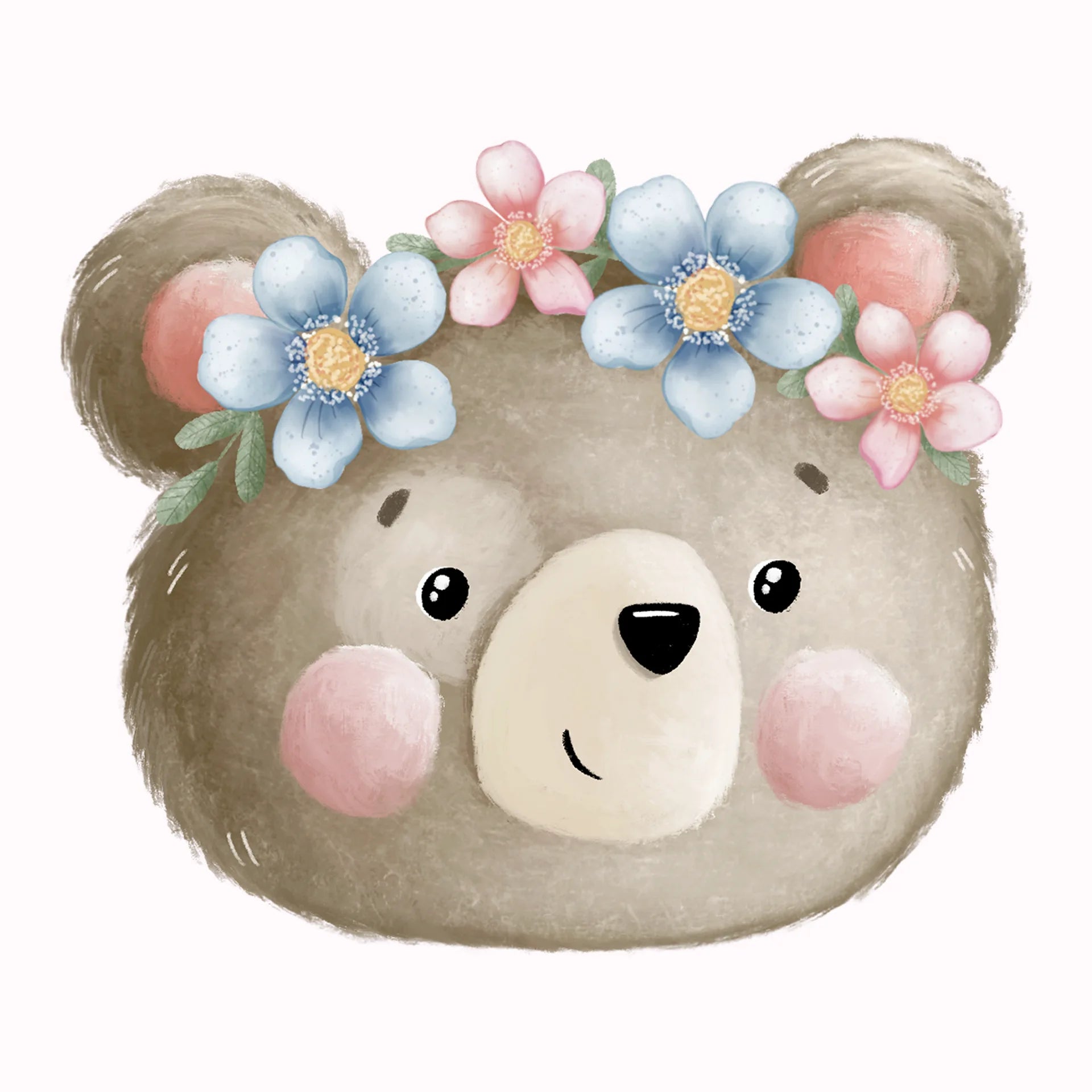 Permanent Sticker Fröhlicher Blumenbär