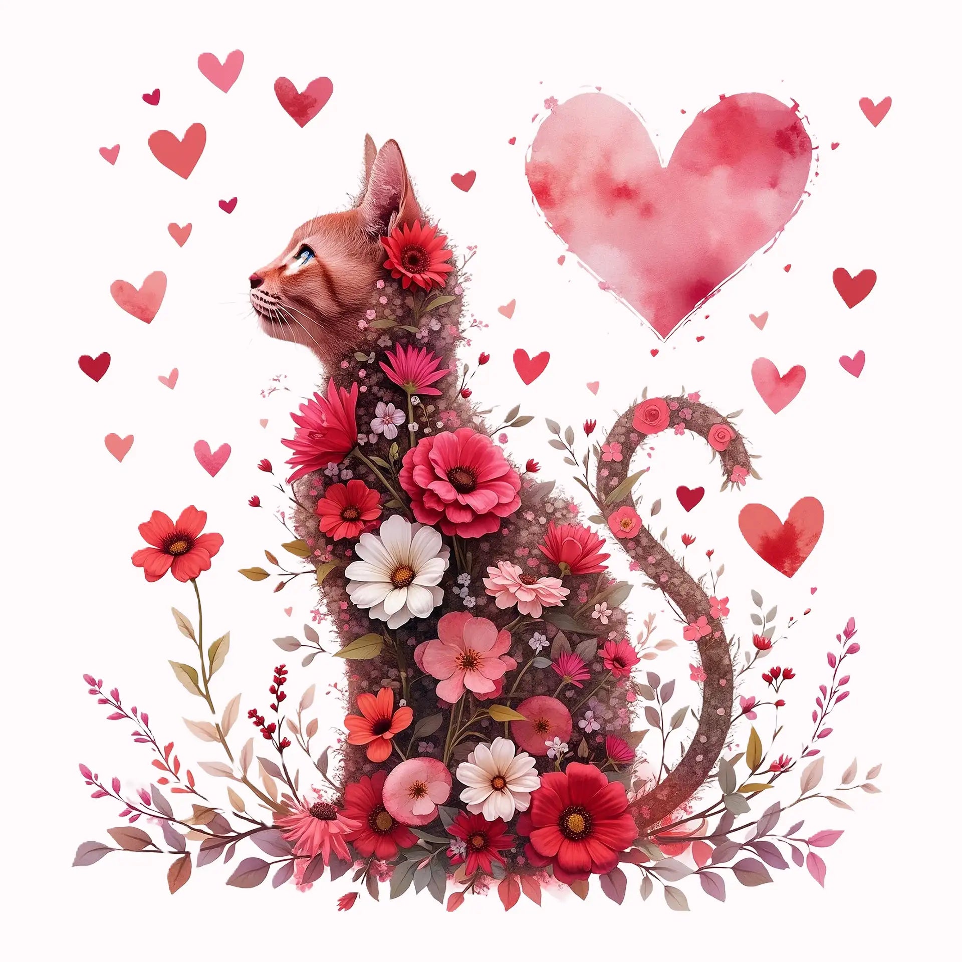 Permanent Sticker Frühlingsliebe Katze