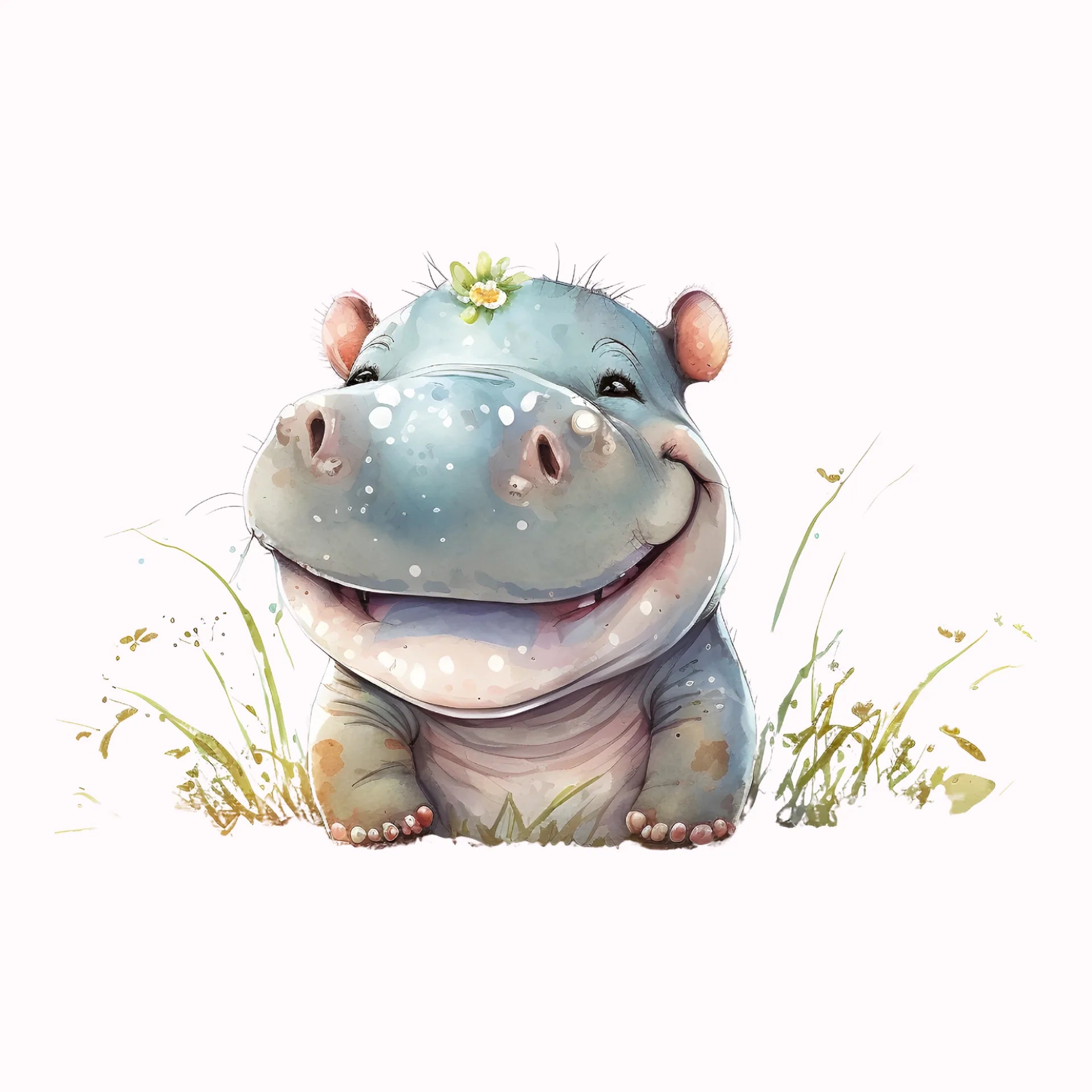 Permanent Sticker Funny Hippo