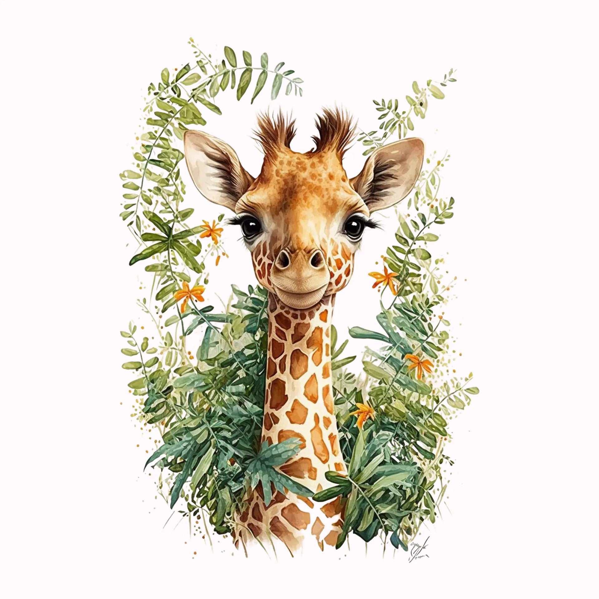Permanent Sticker Giraffe Grün