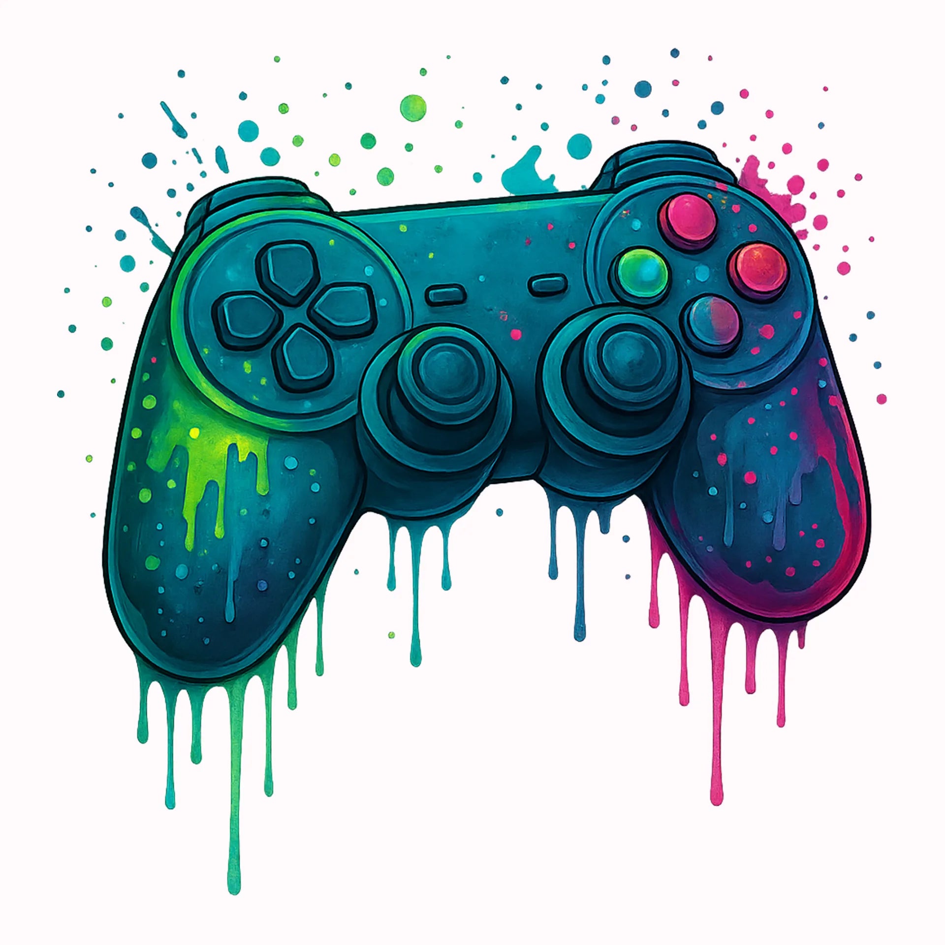 Permanent Sticker Grün-Pinker Controller
