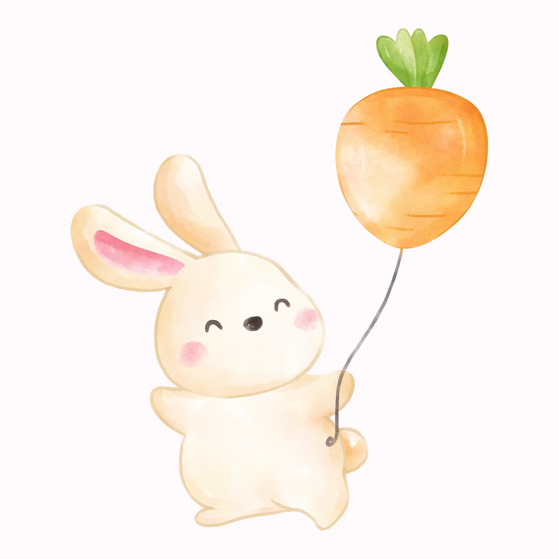 Permanent Sticker Hase Karottenluftballon