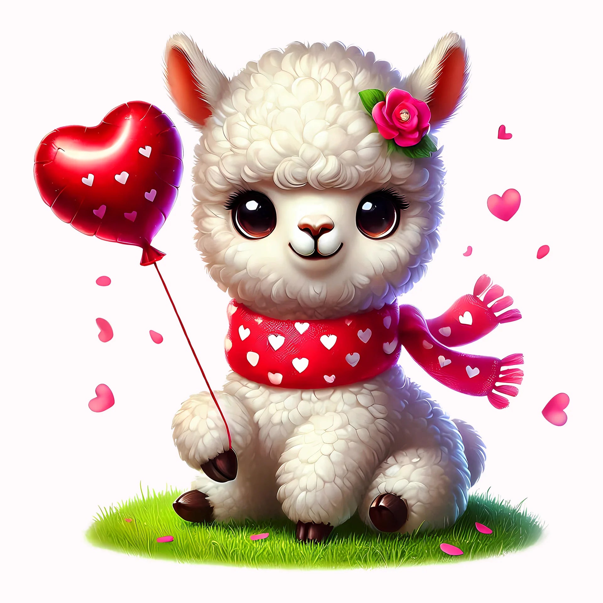 Permanent Sticker Herz Alpaka Amelie