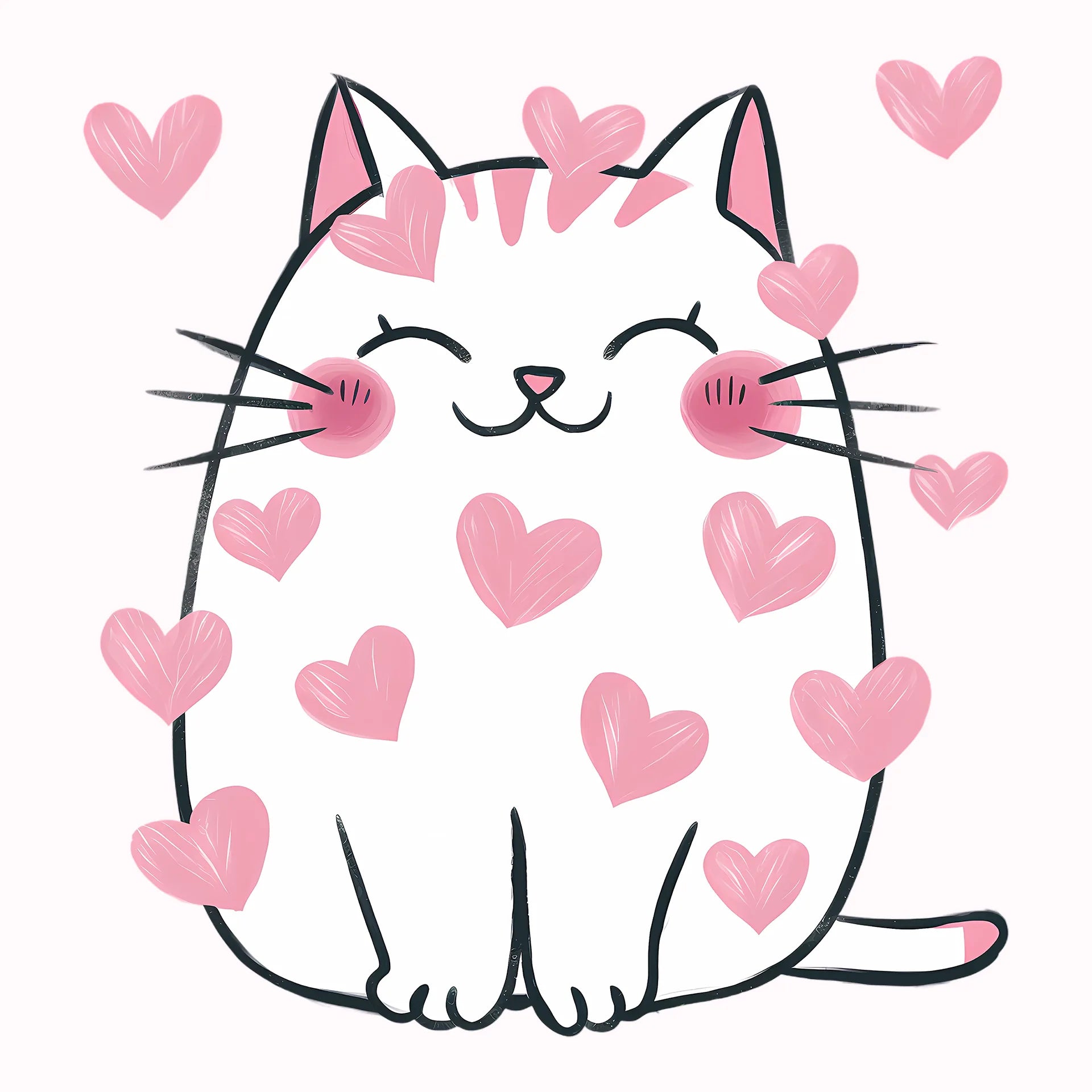 Permanent Sticker Herzchen Katze