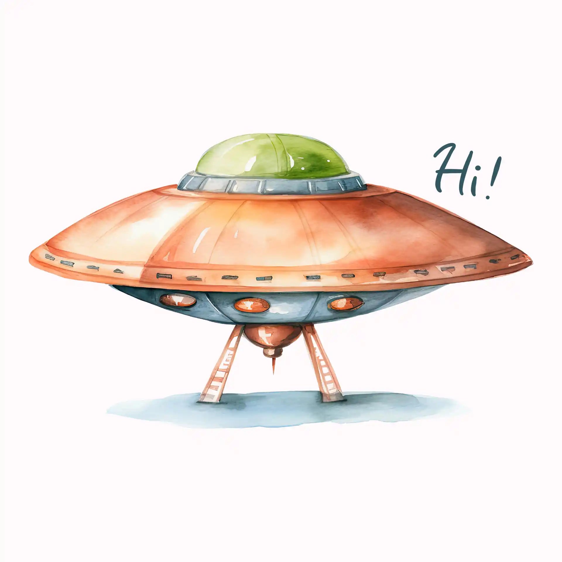 Permanent Sticker Hi aus dem UFO