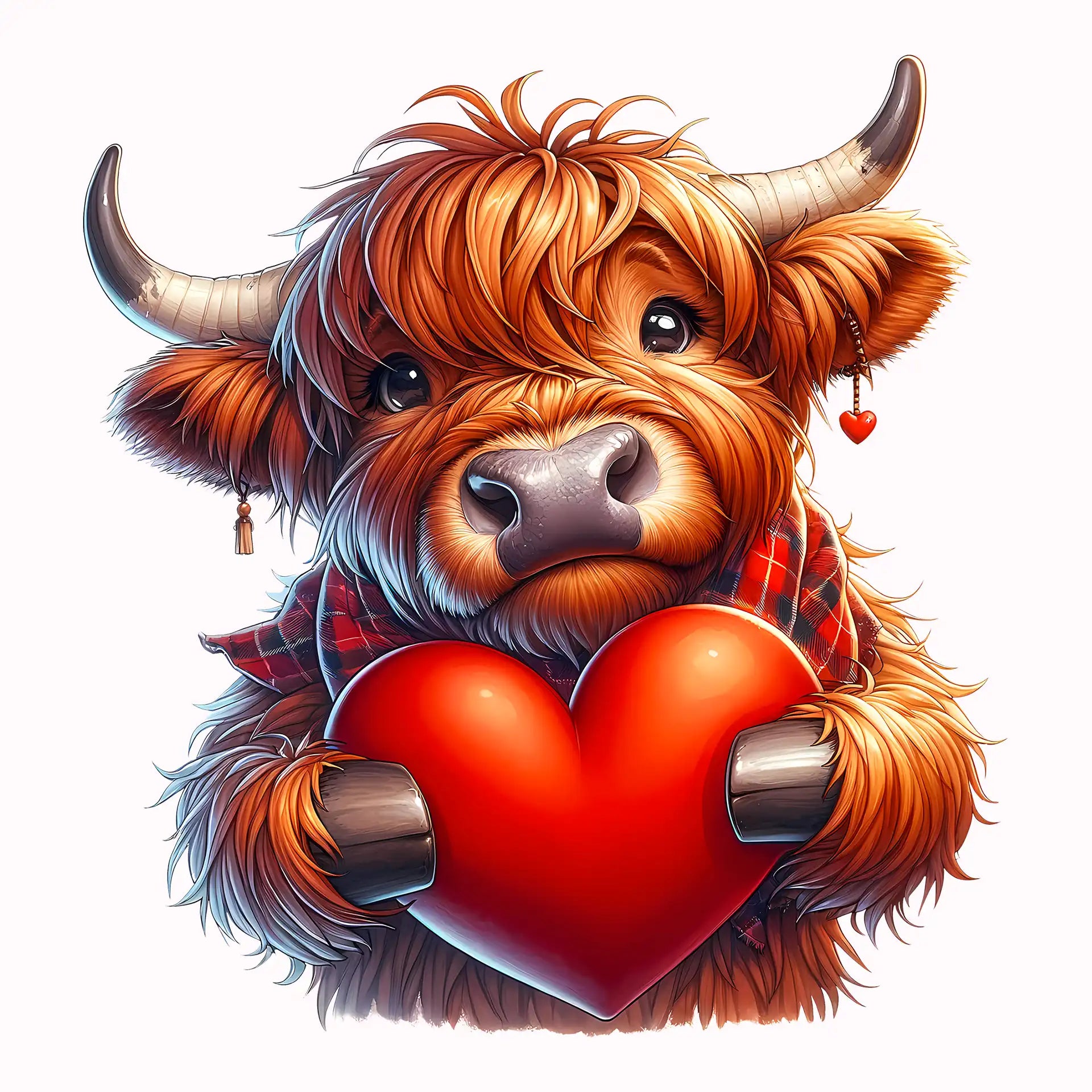 Permanent Sticker Highland Kuh Herzliebe