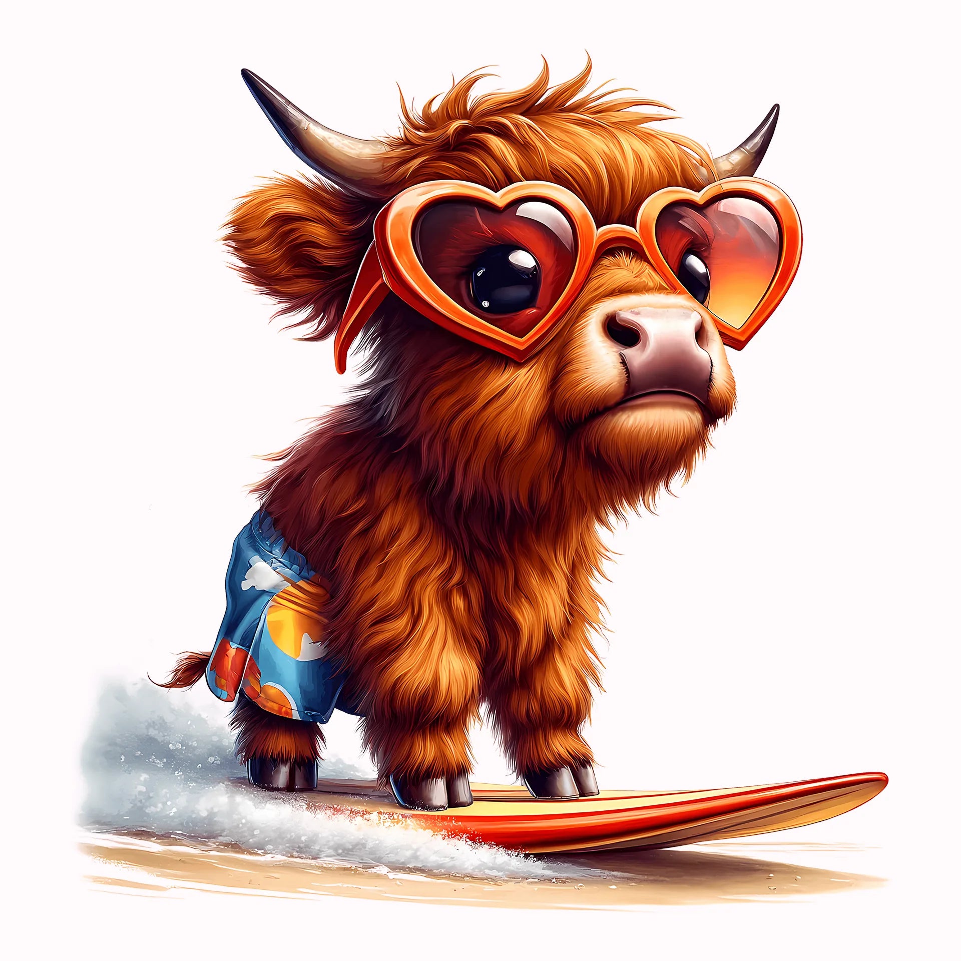 Permanent Sticker Highlander auf dem Surfbrett Ocean