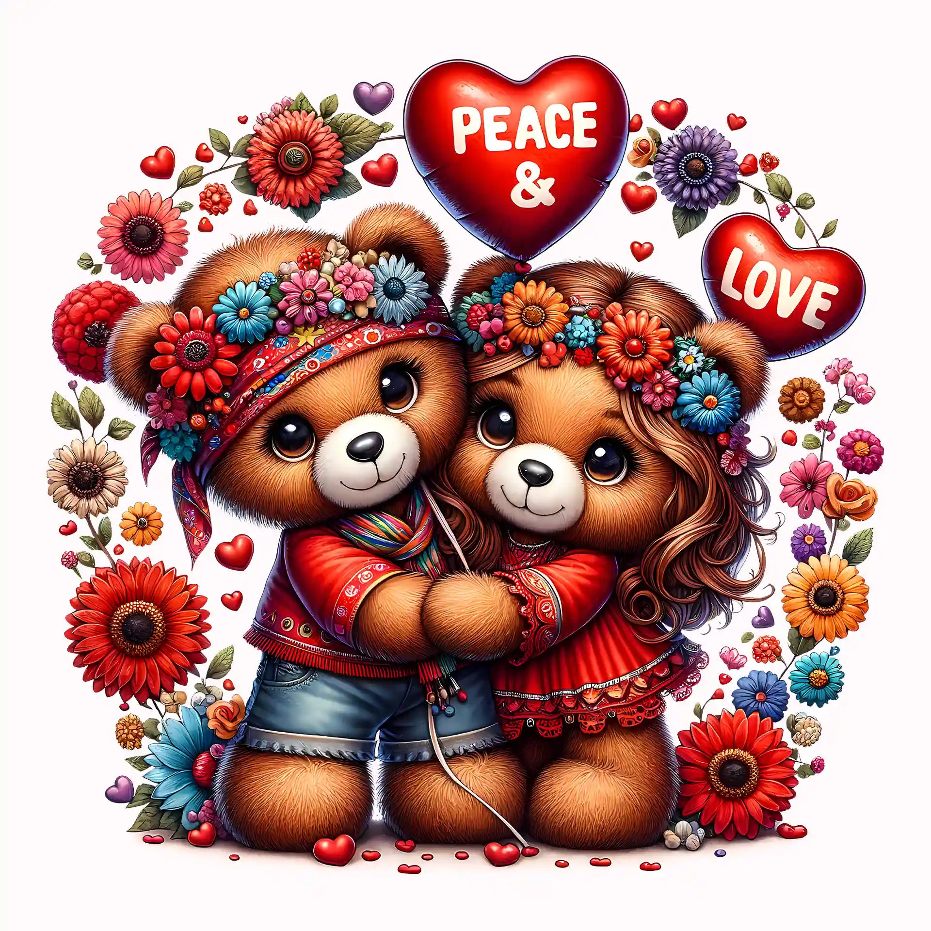 Permanent Sticker Hippie Bärenliebe