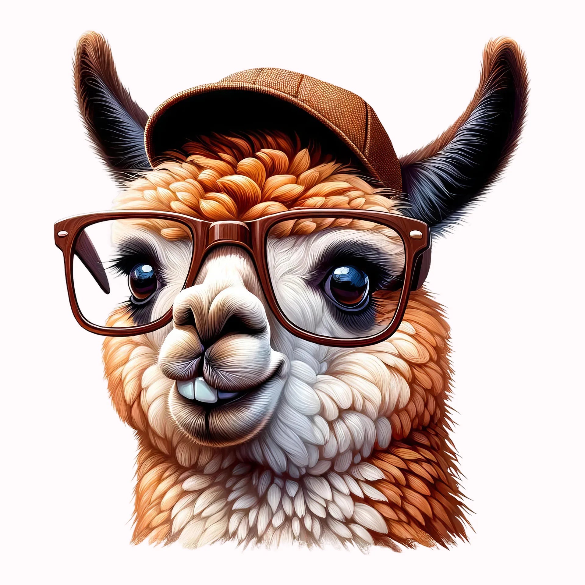 Permanent Sticker Hipster Lama