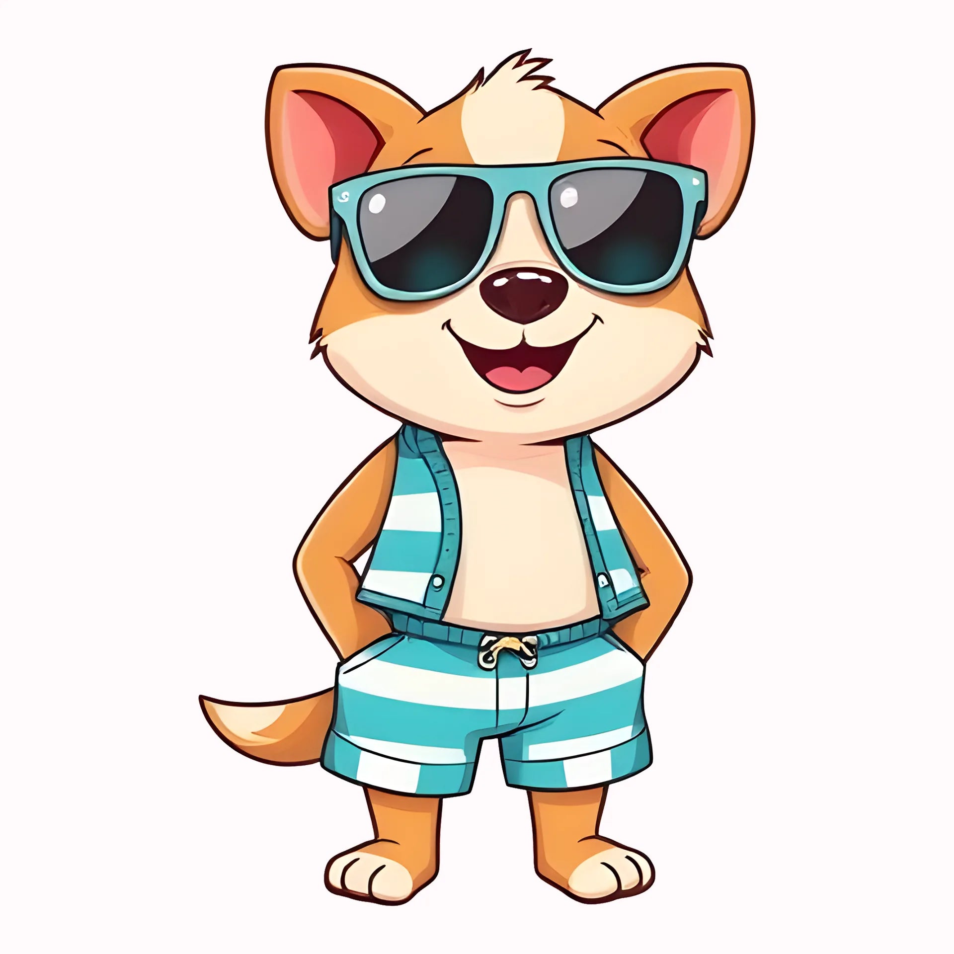Permanent Sticker Hund Aik im Urlaub