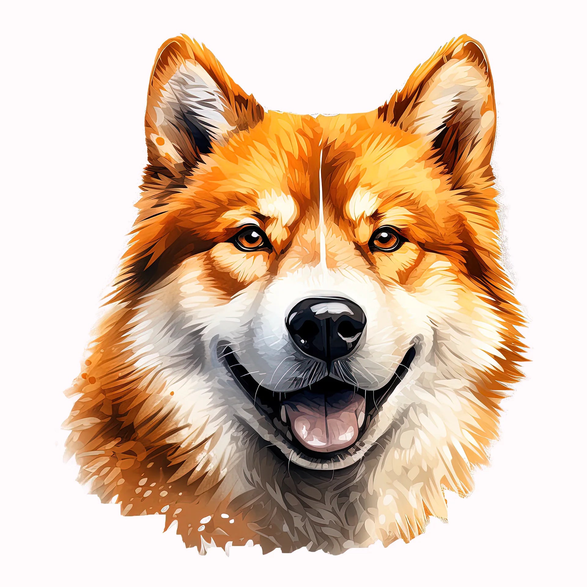 Permanent Sticker Hund Akita Braun