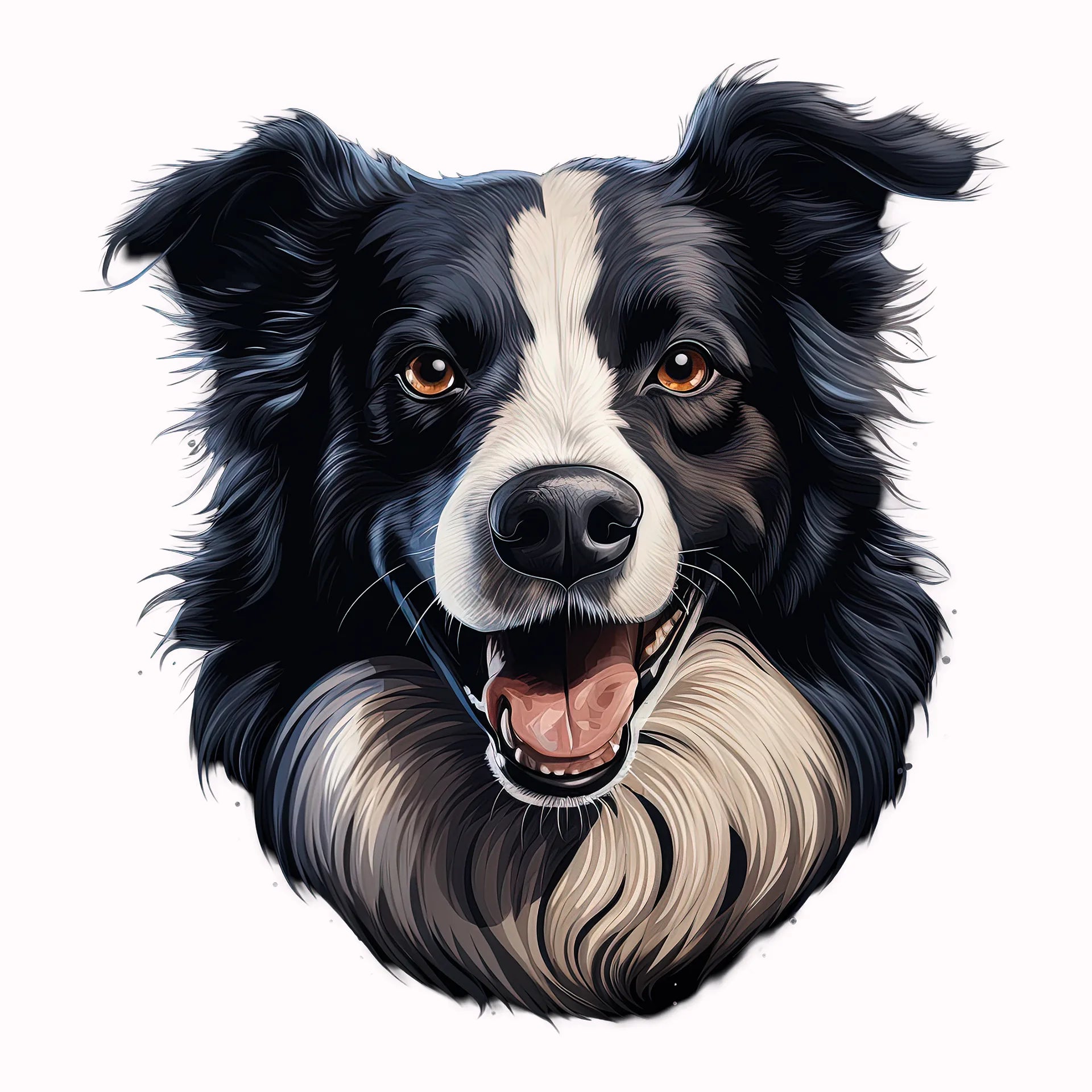 Permanent Sticker Hund Border Collie Schwarz