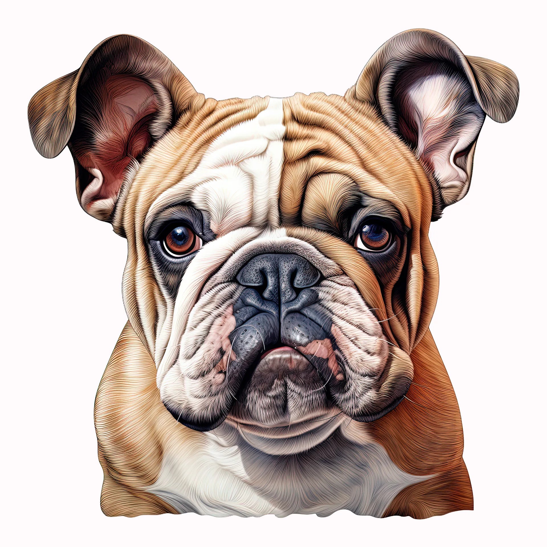 Permanent Sticker Hund Bulldogge Braun