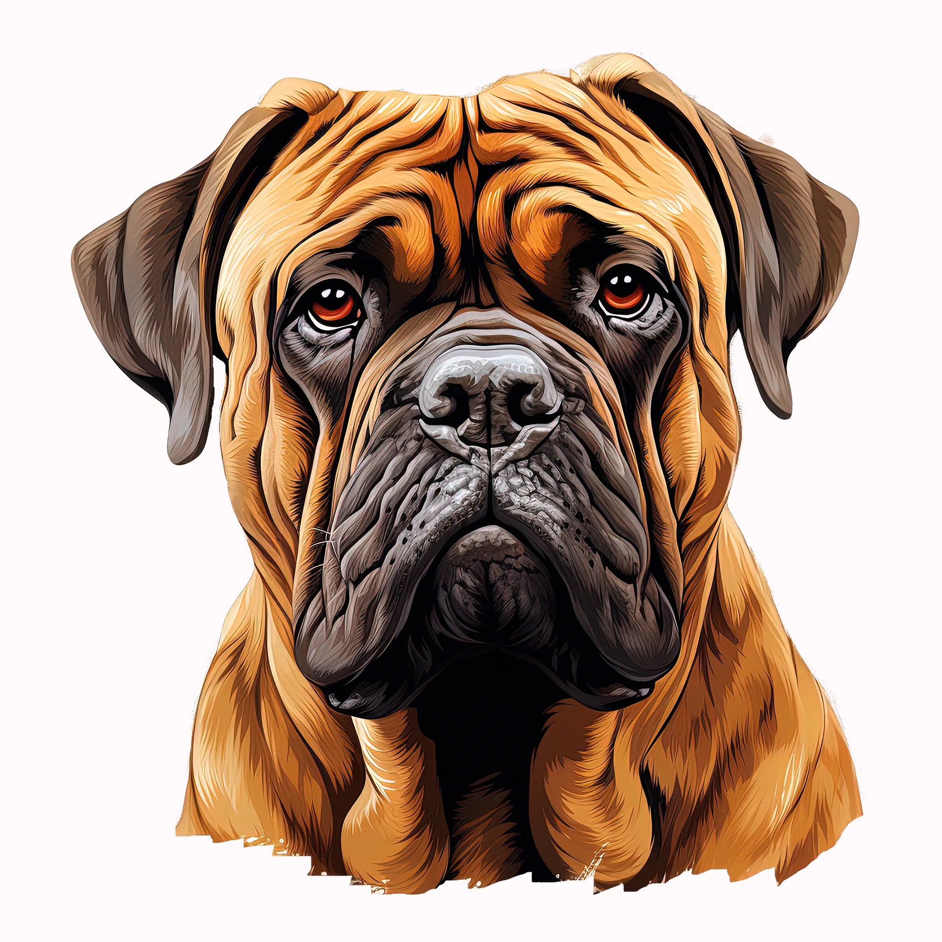 Permanent Sticker Hund Bullmastiff Braun