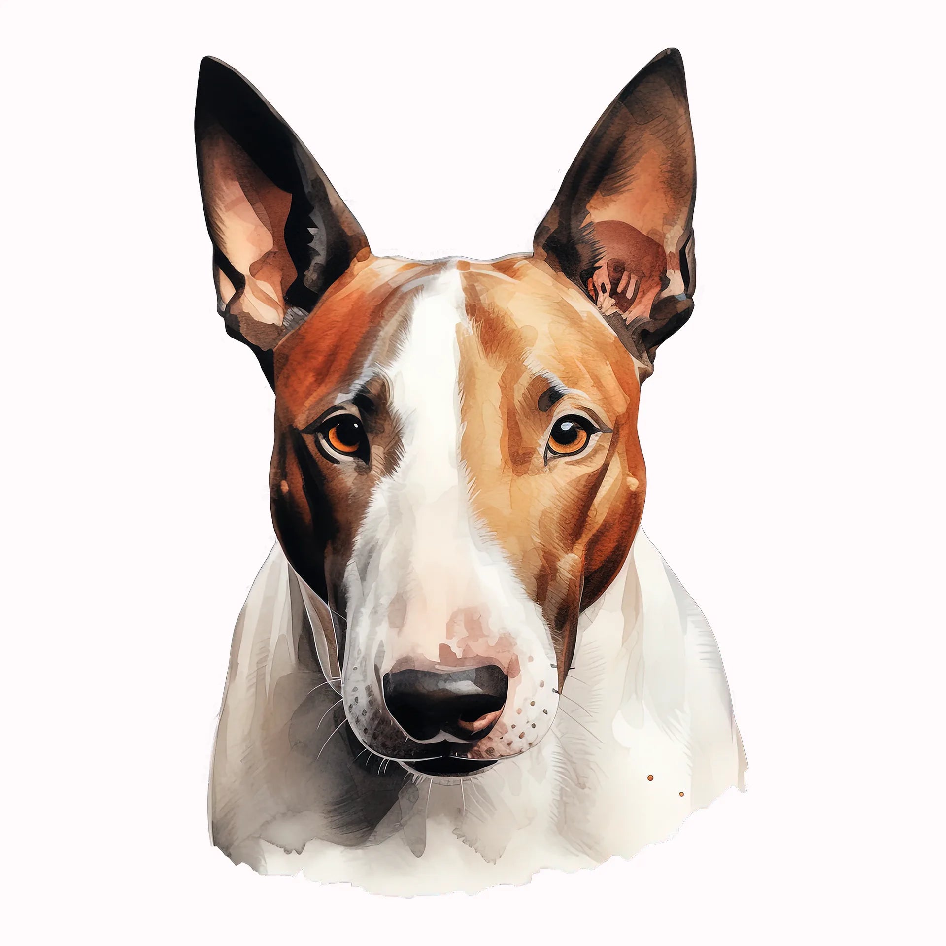 Permanent Sticker Hund Bullterrier Weiß-Braun