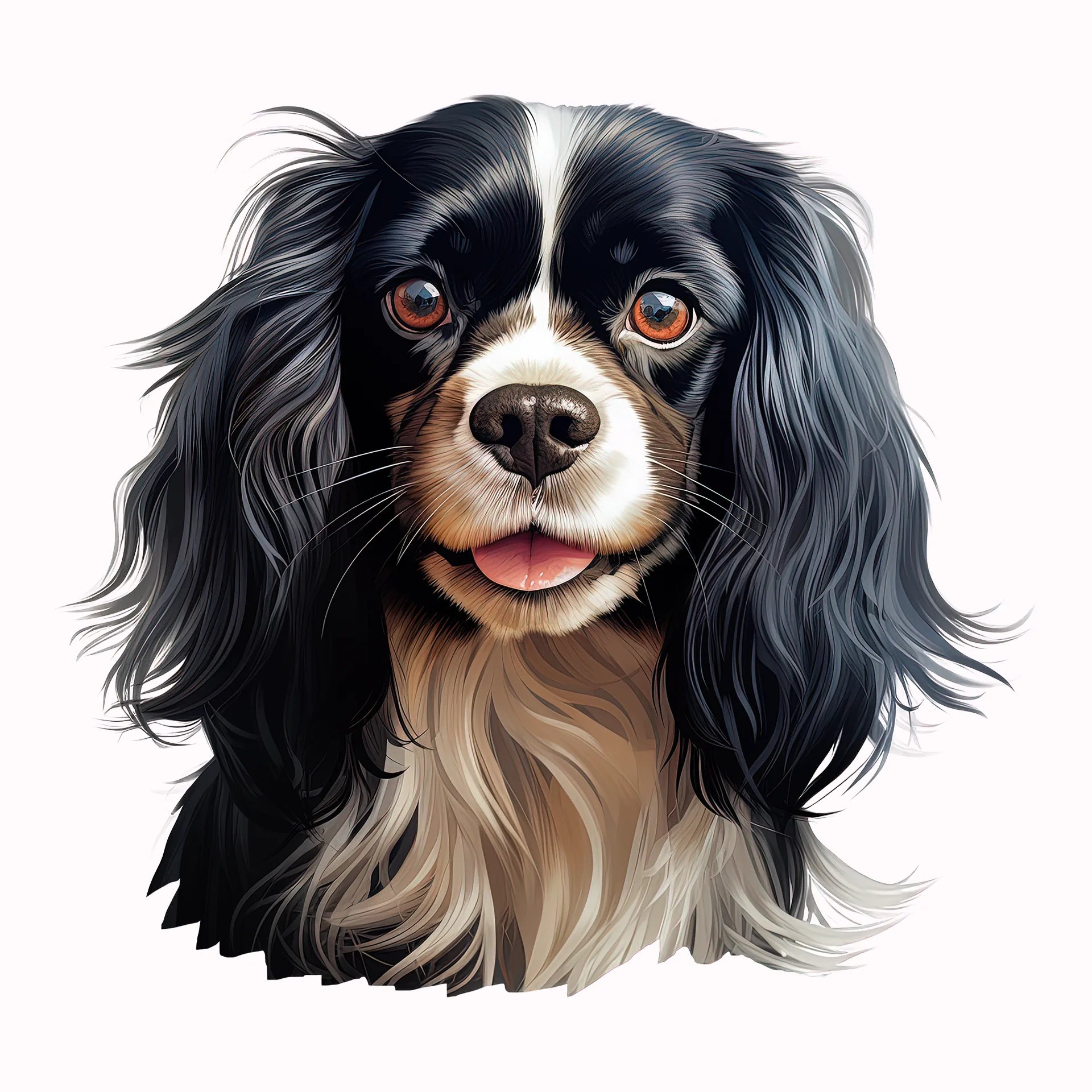 Permanent Sticker Hund Cavalier King Charles Spanniel Schwarz
