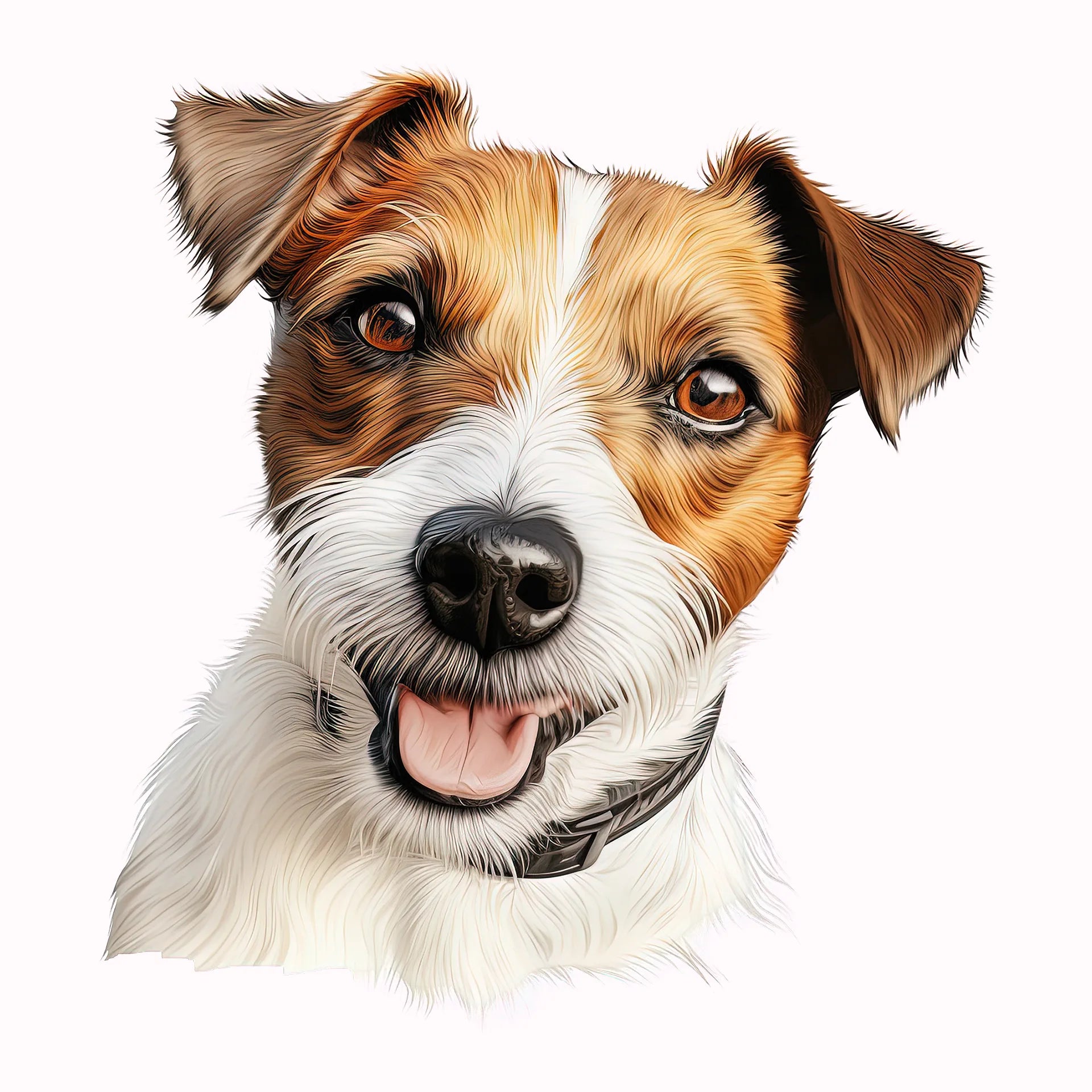 Permanent Sticker Hund Jack Russel Weiß-Braun