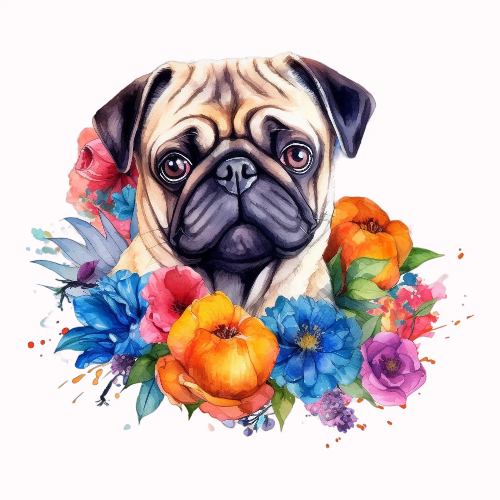 Permanent Sticker Mops Blumen
