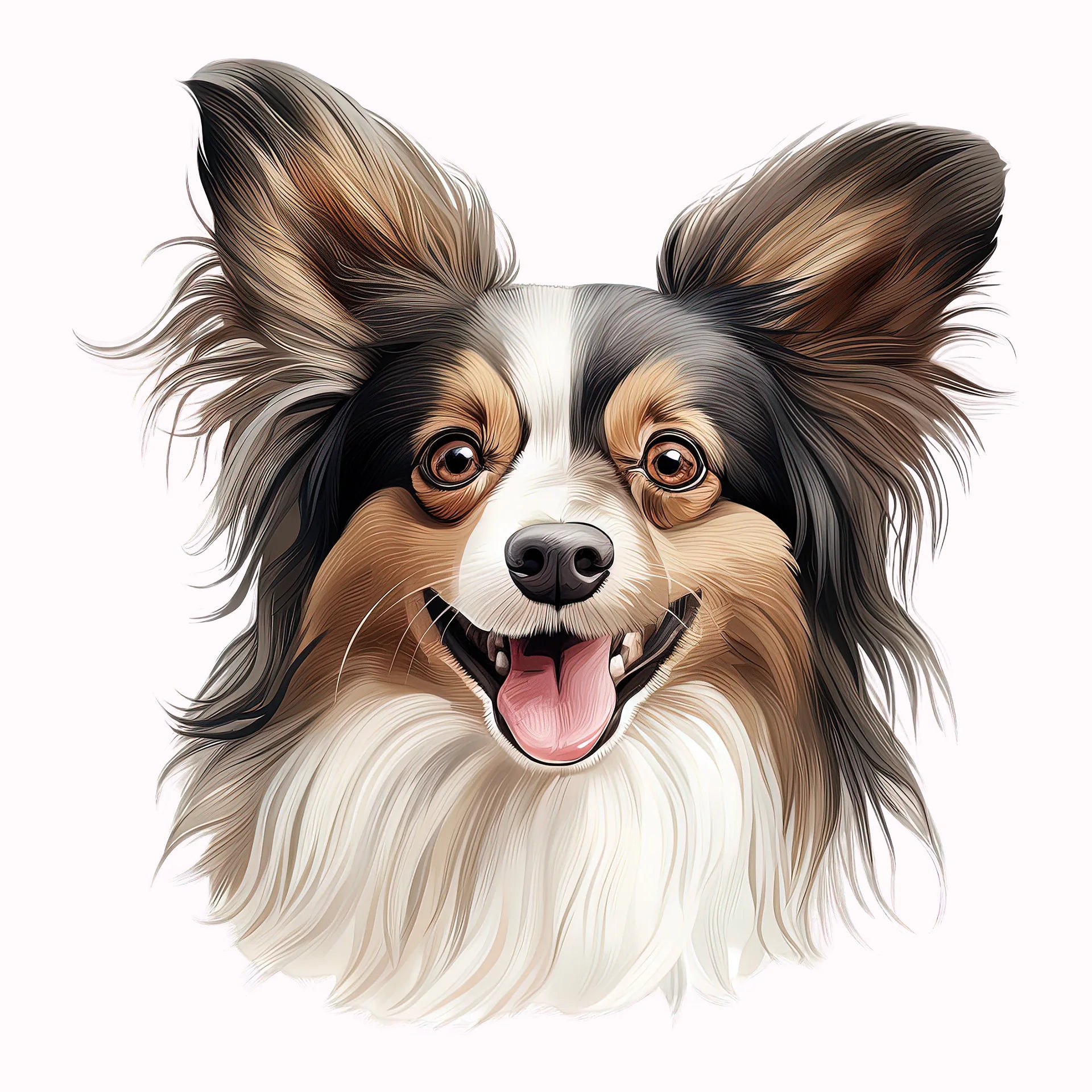Permanent Sticker Papillon Zwergspaniel Braun