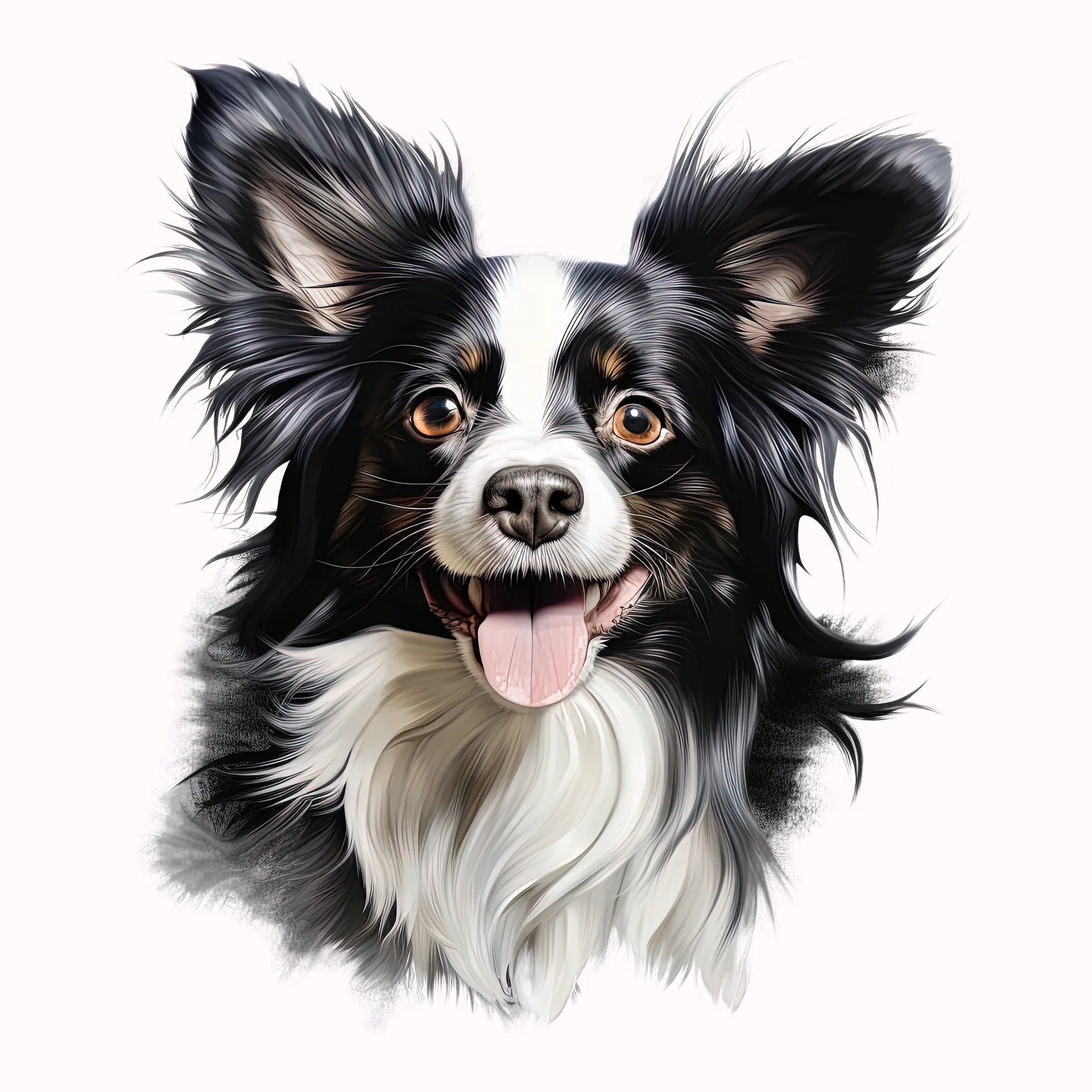 Permanent Sticker Papillon Zwergspaniel Schwarz