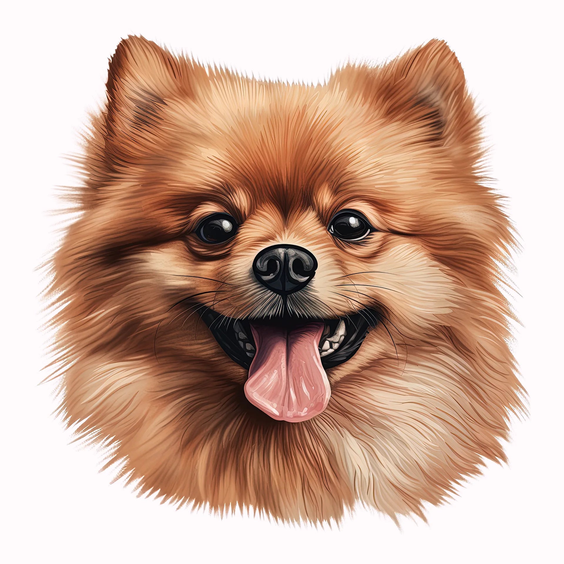 Permanent Sticker Pomeranian Zwergspitz Braun