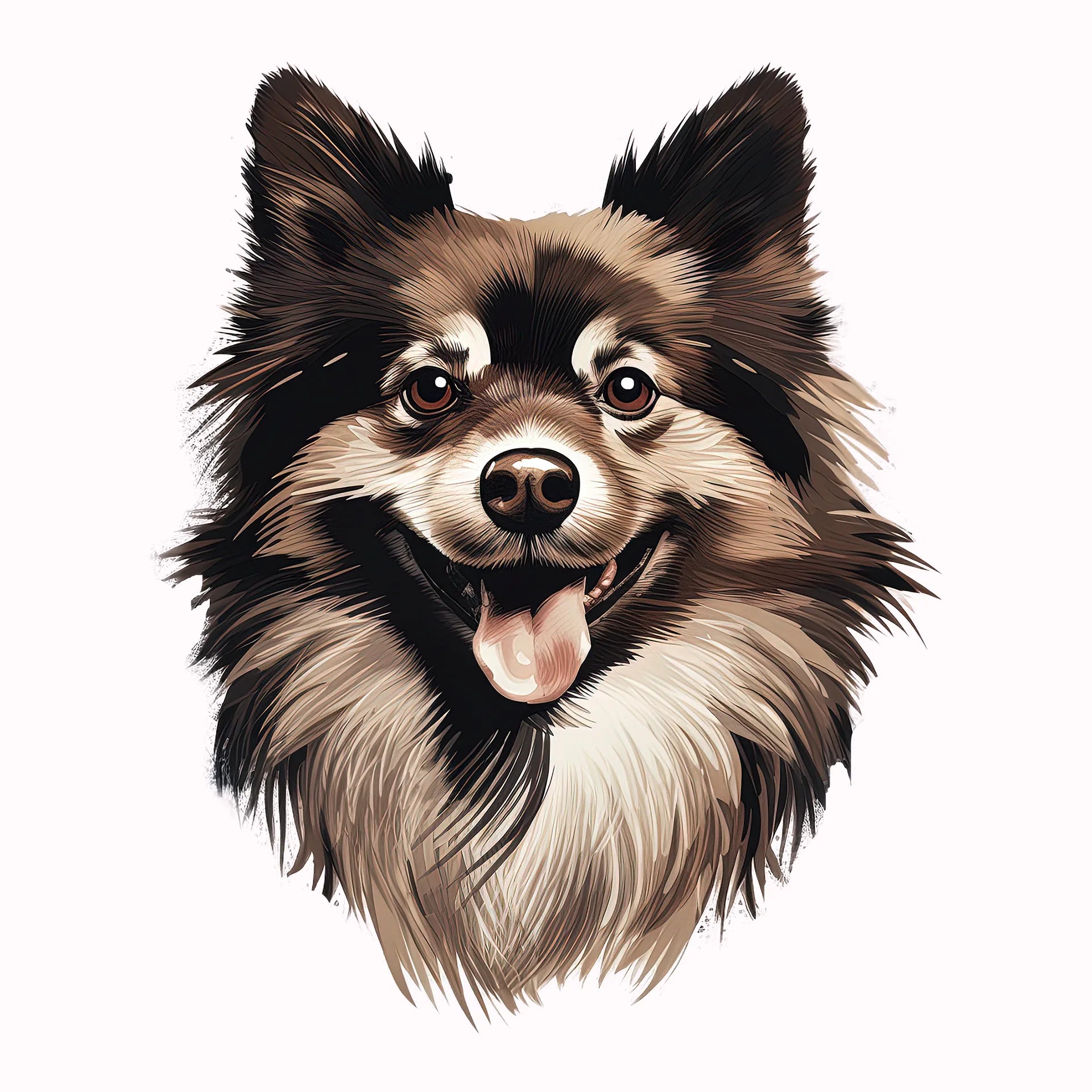 Permanent Sticker Pomeranian Zwergspitz Schwarz