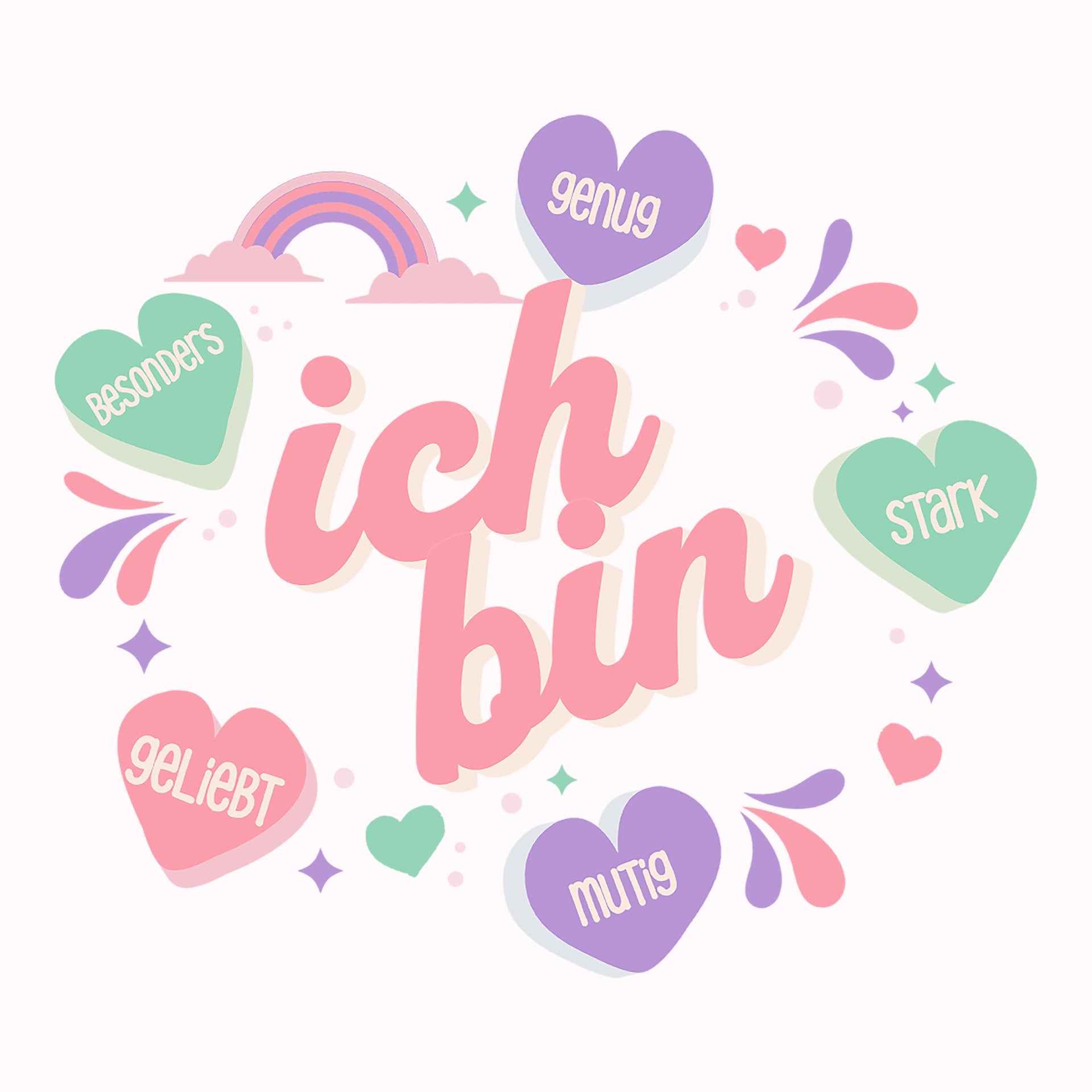 Permanent Sticker Ich bin besonders in Rosa Lila