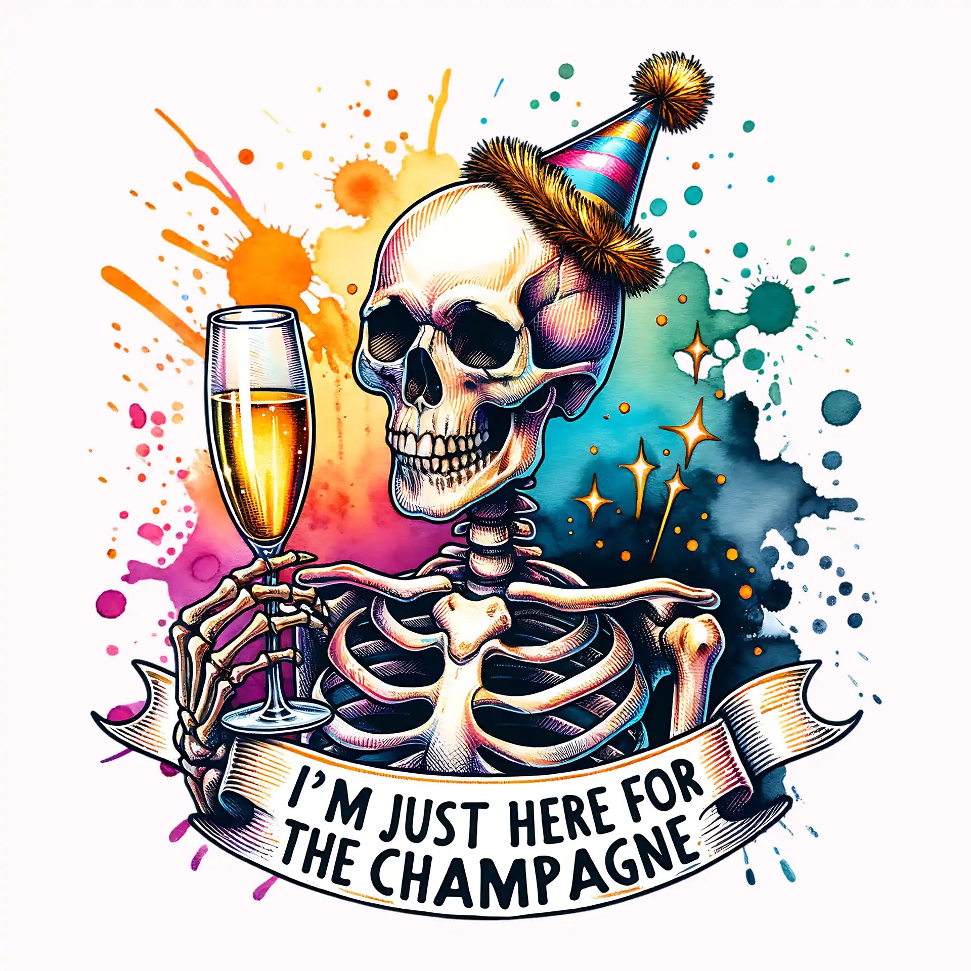 Permanent Sticker  Just for the Champagne