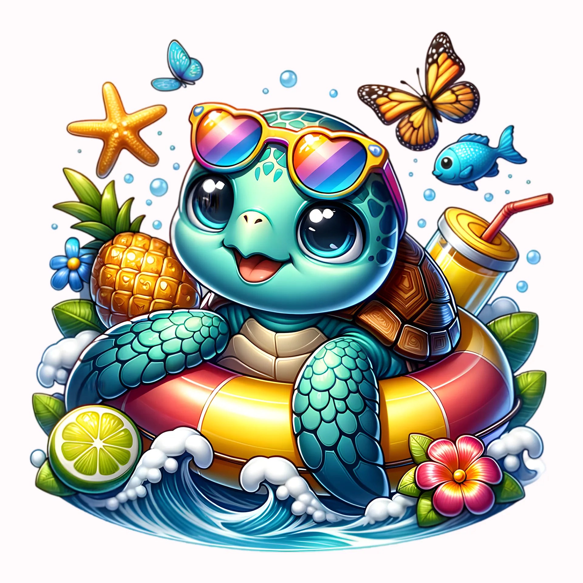 Permanent Sticker Karibische Schildkröte