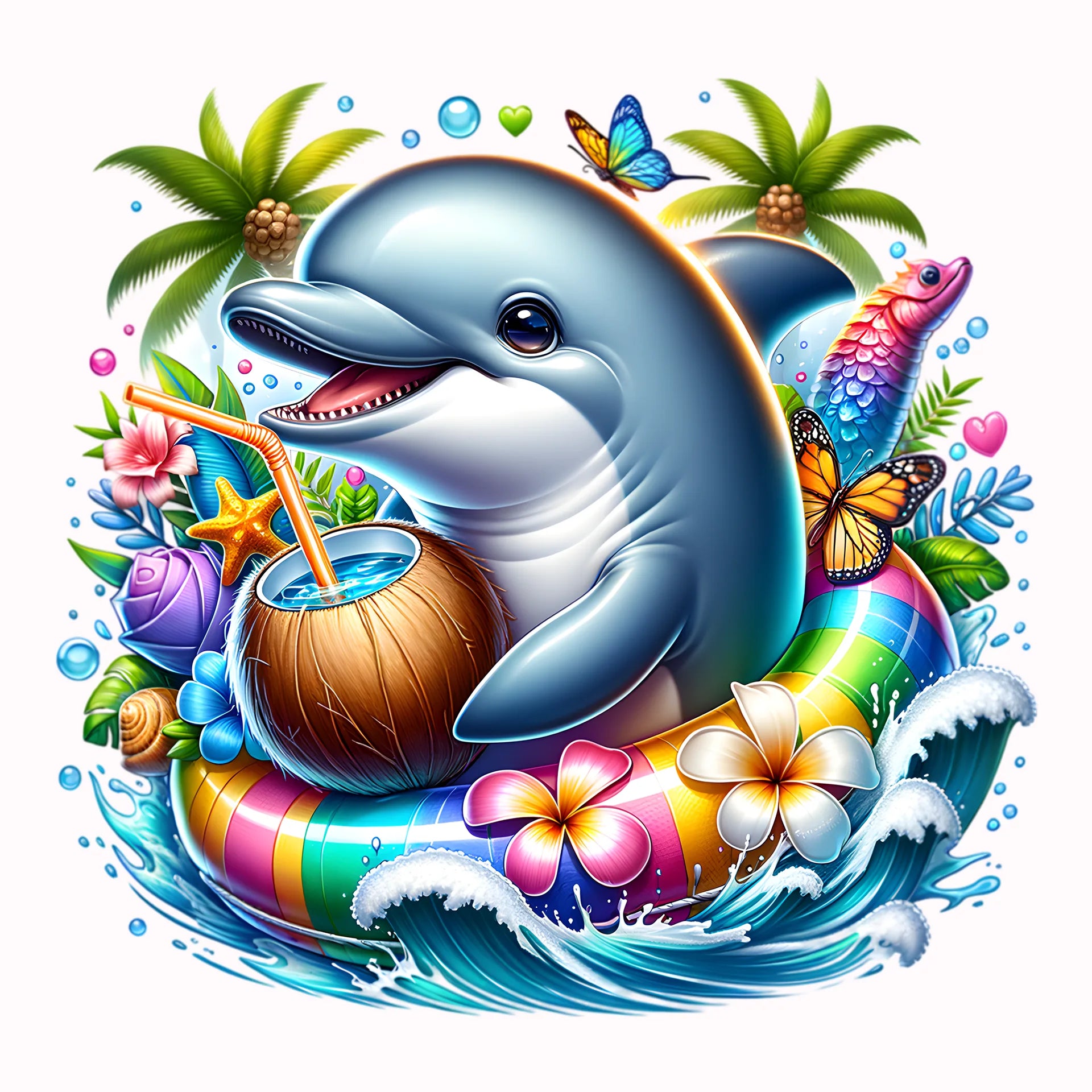 Permanent Sticker Karibischer Delfin