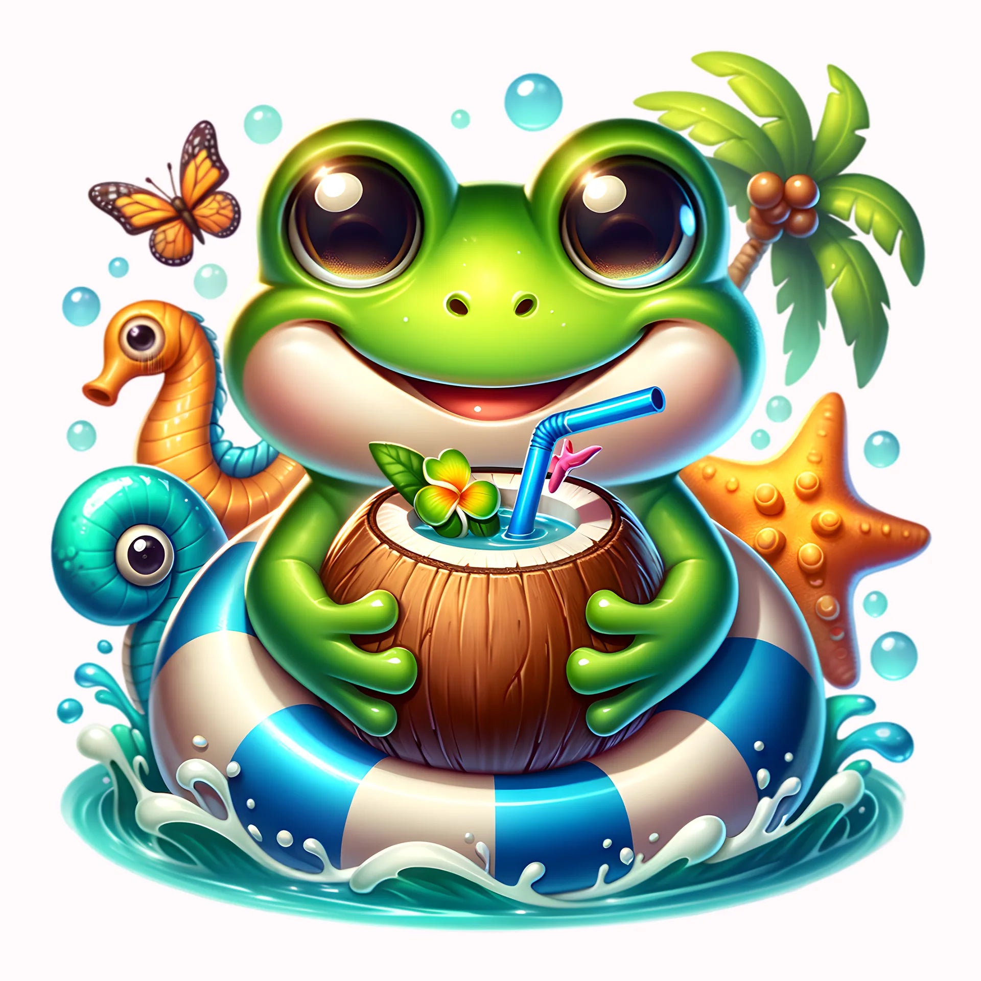 Permanent Sticker Karibischer Frosch