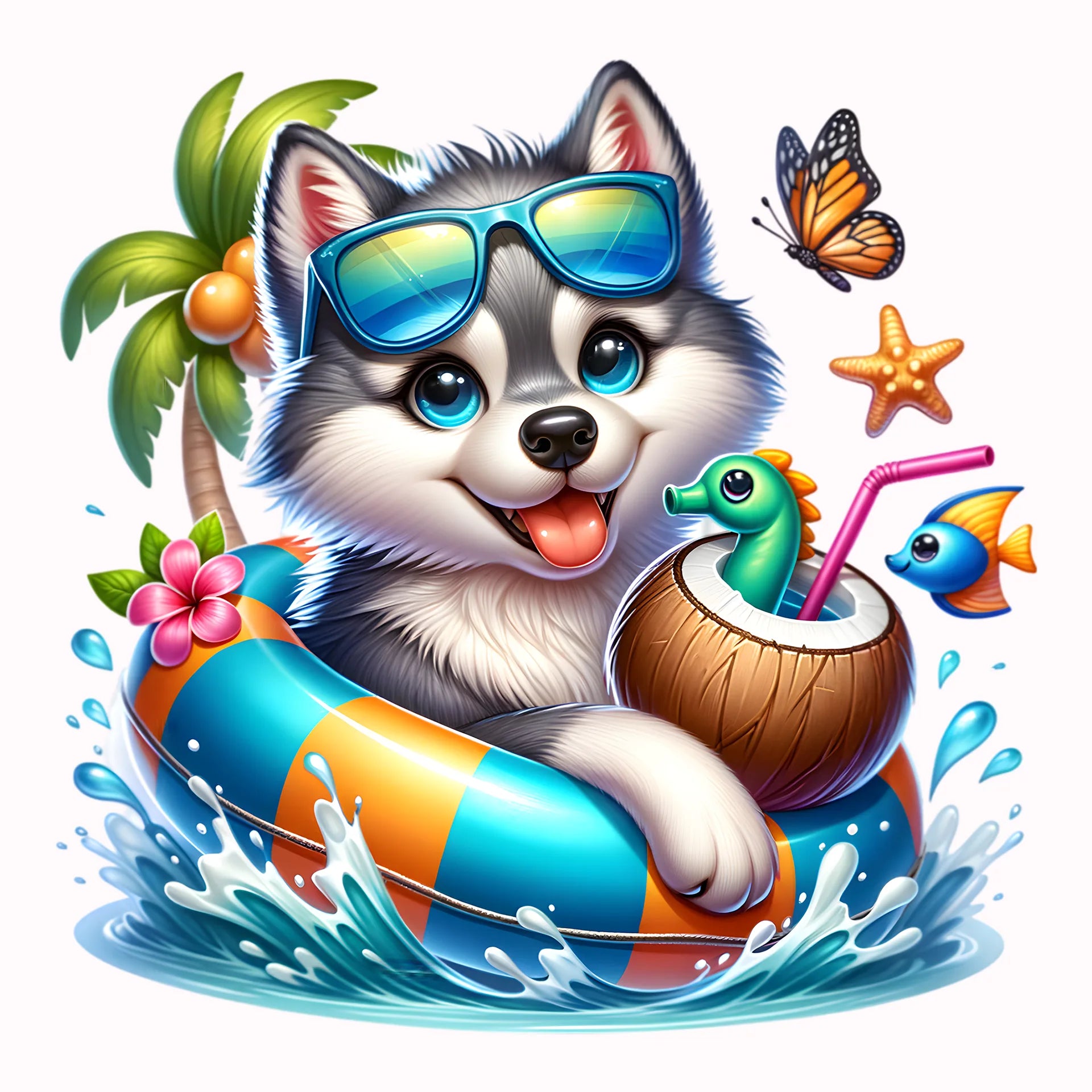 Permanent Sticker Karibischer Wolf Snufi