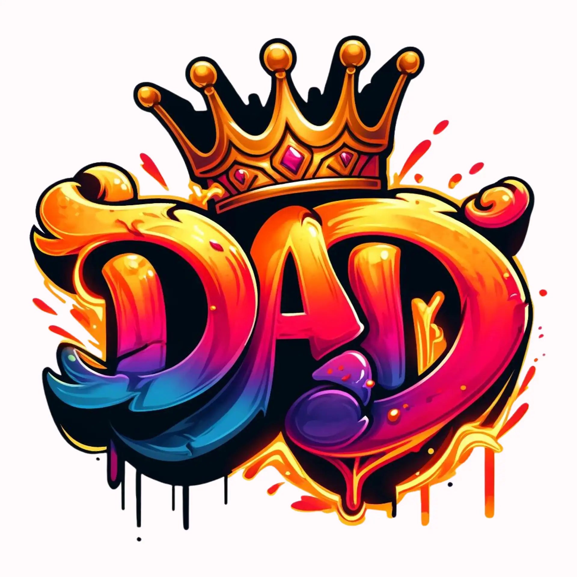 Permanent Sticker King Dad