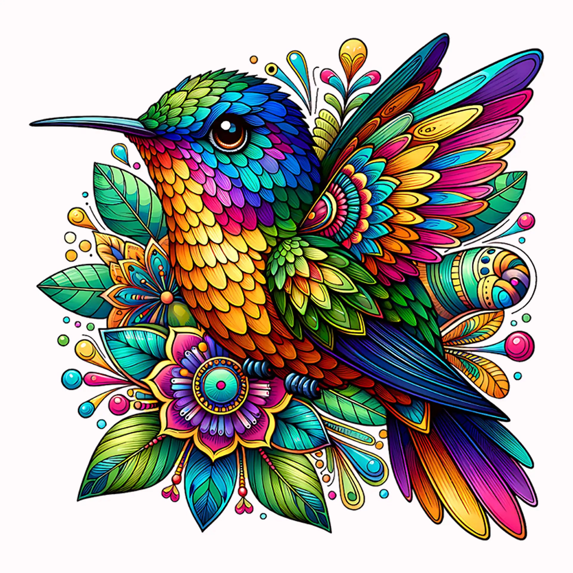 Permanent Sticker Kolibri Mandala
