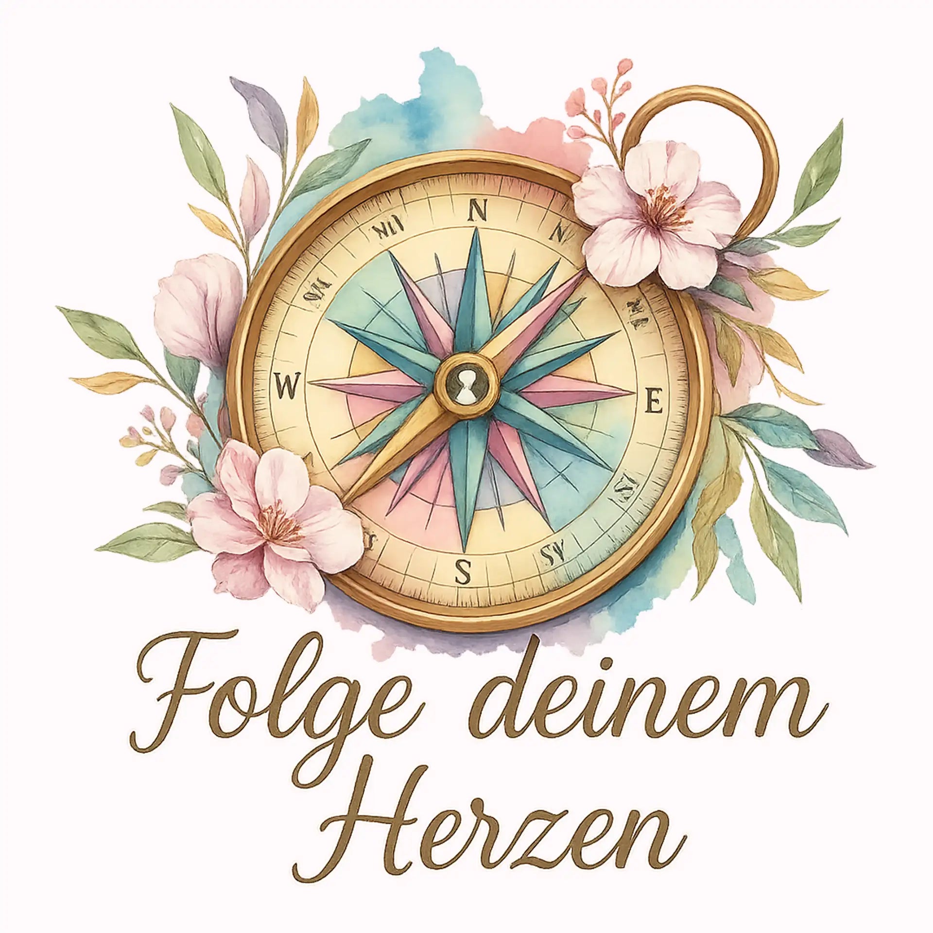 Permanent Sticker Kompass Folge deinem Herzen