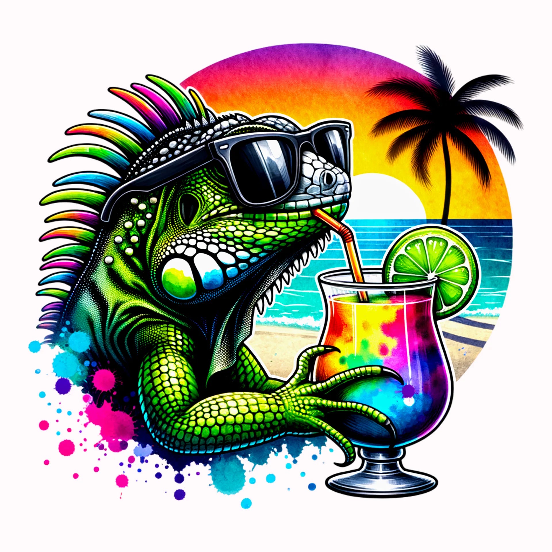 Permanent Sticker Leguan on the Beach