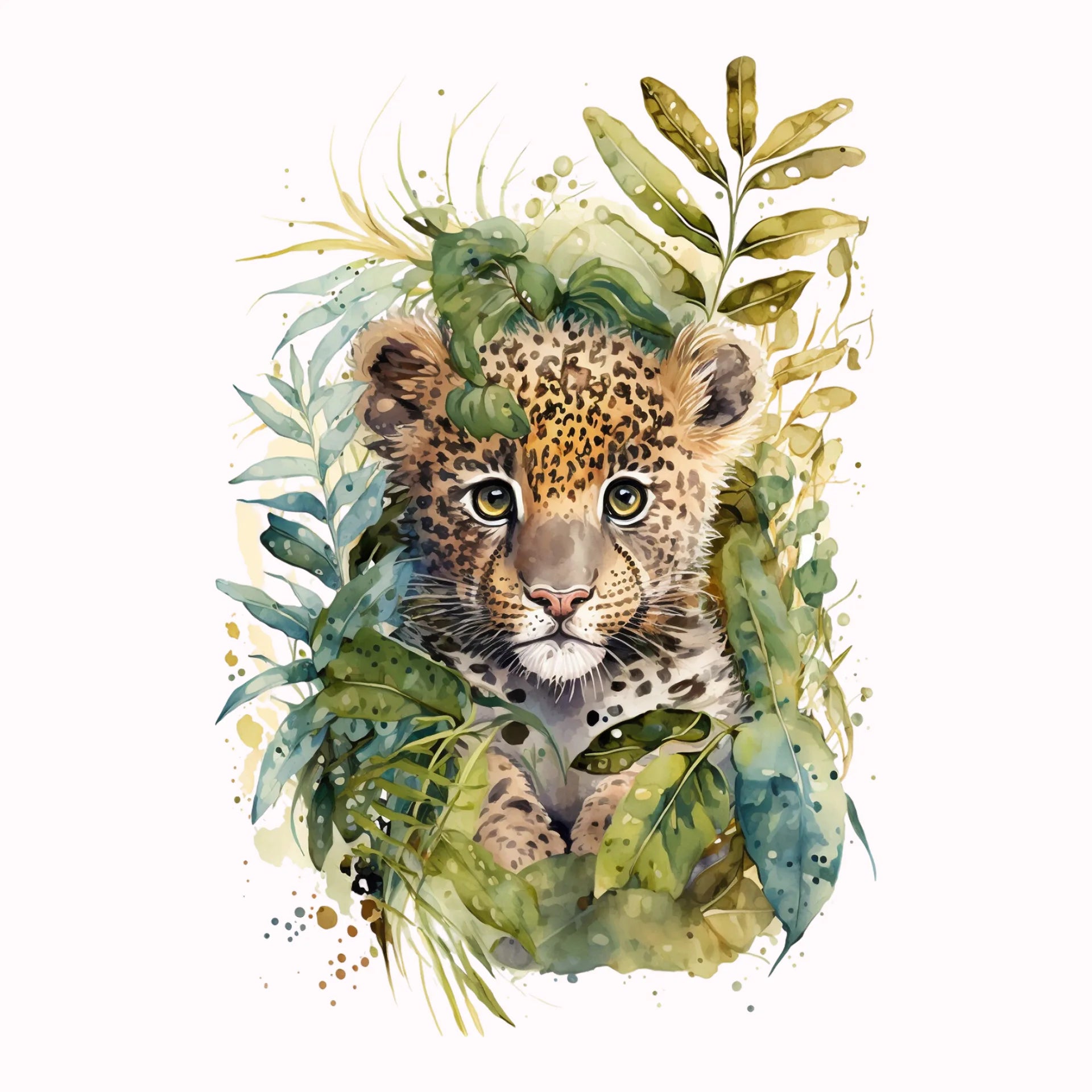 Permanent Sticker Leopard Grün