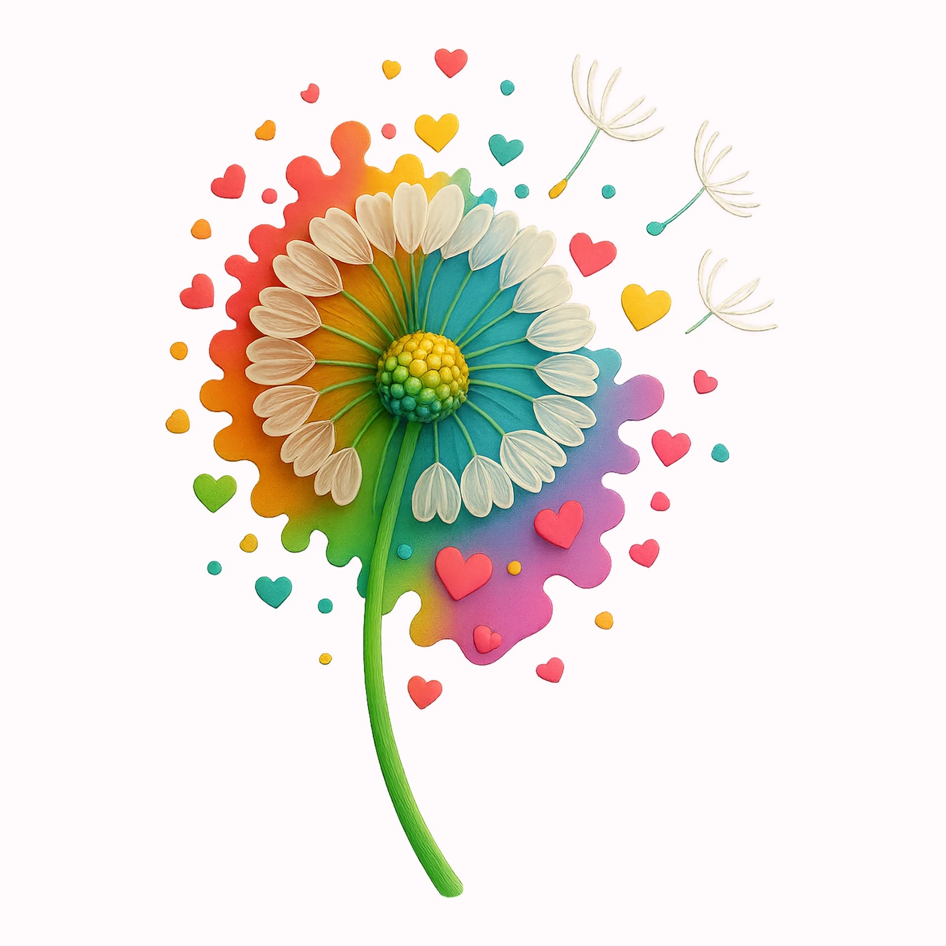 Permanent Sticker Liebevolle Pusteblume