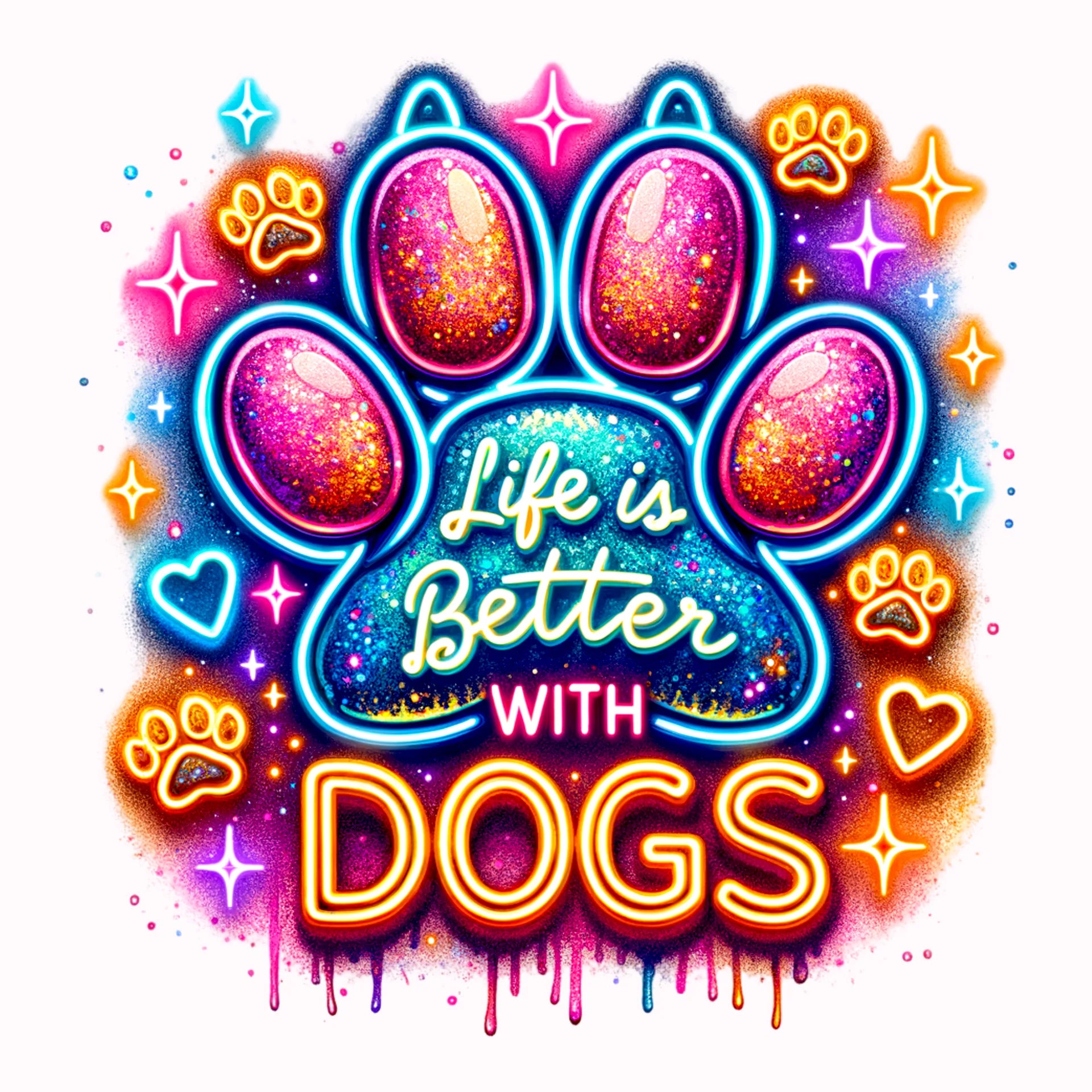 Permanent Sticker Life is better with dogs