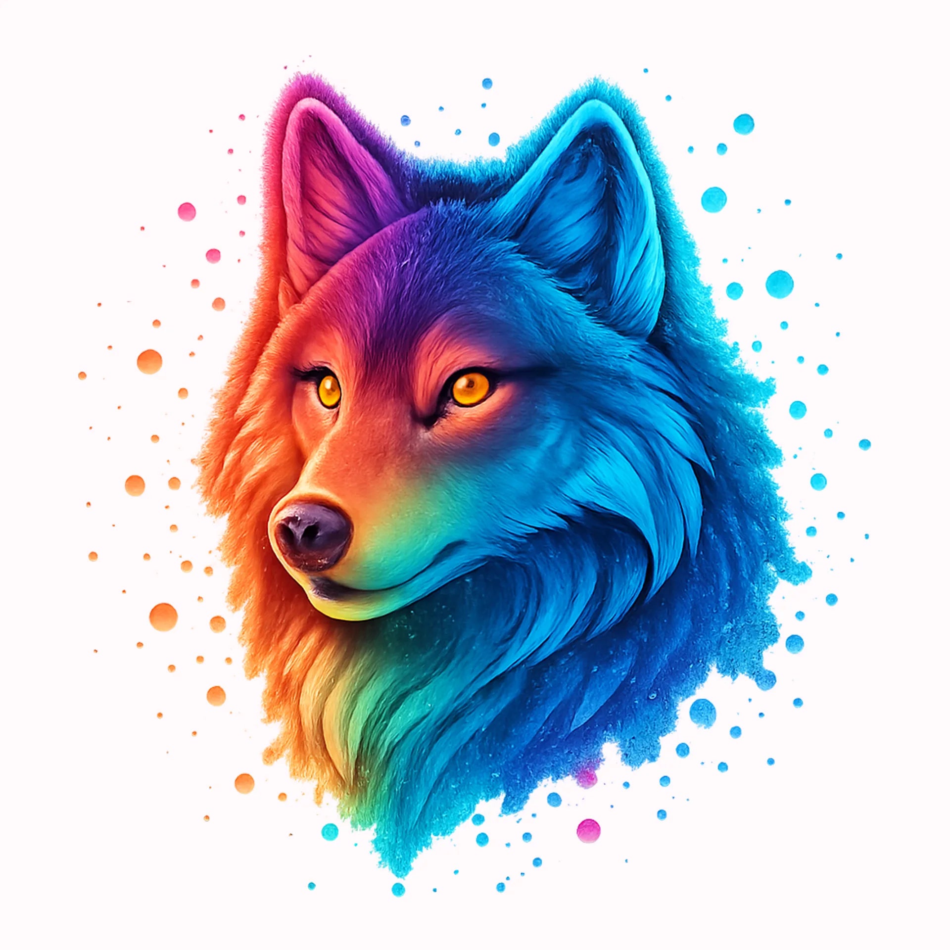 Permanent Sticker Magischer Wolf