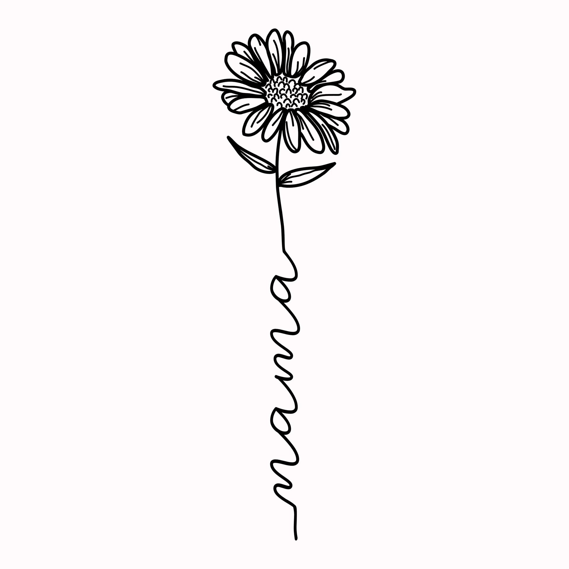 Permanent Sticker Mama Blume Schwarz
