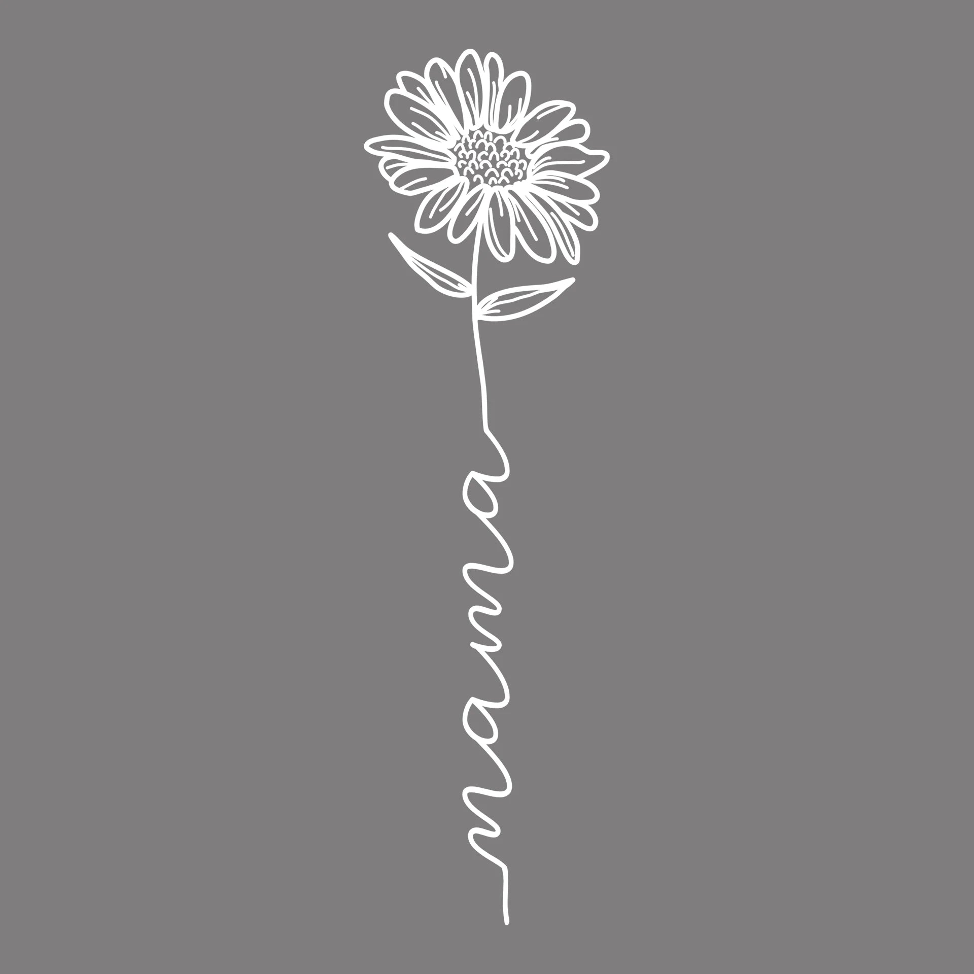 Permanent Sticker Mama Blume Weiß