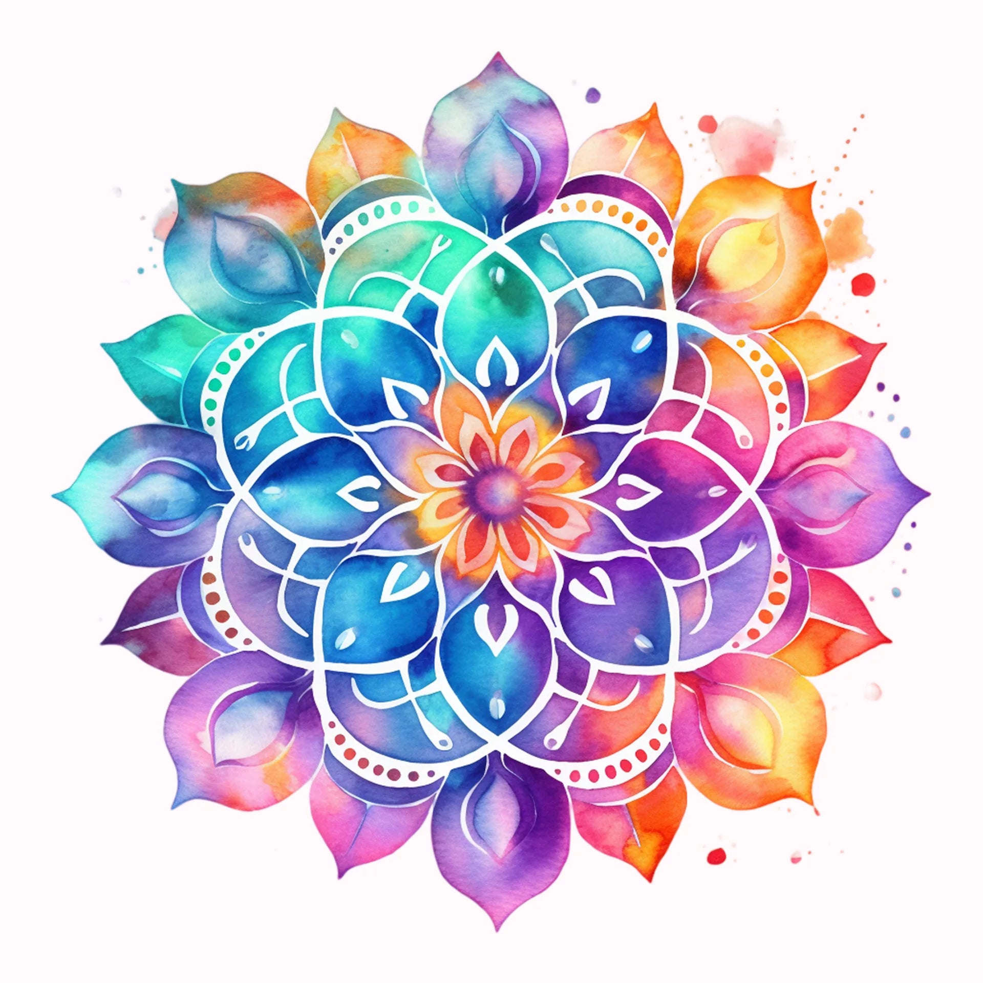 Permanent Sticker Manadala Lotus Bunt