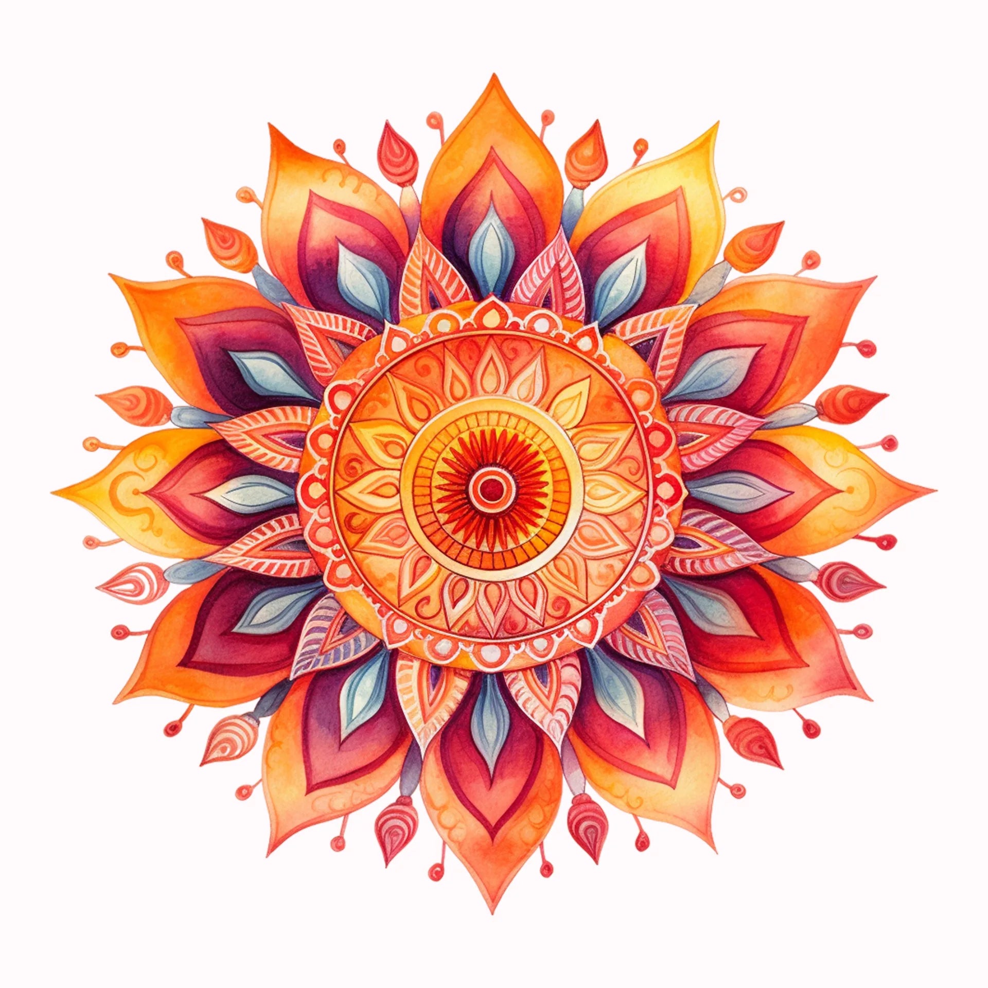 Permanent Sticker Mandala Orange Maya