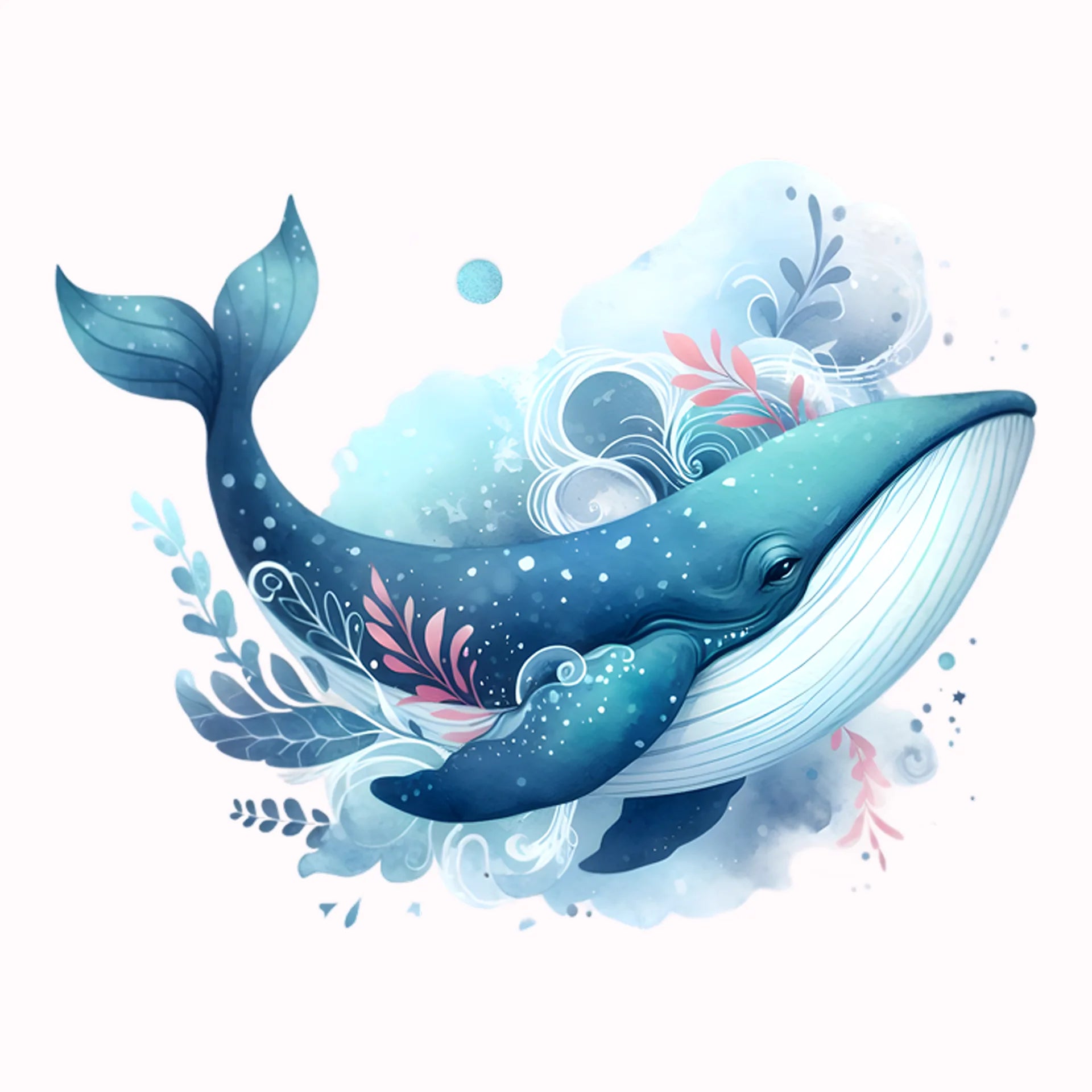 Permanent Sticker Meereszauber Blauer Wal