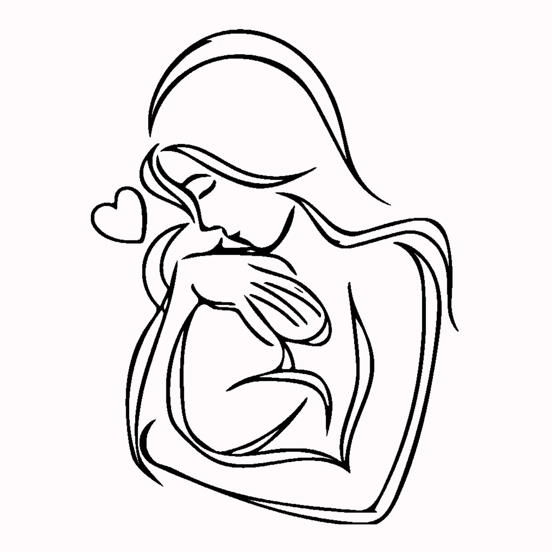 Permanent Sticker Minimalistische Mama Zeichnung