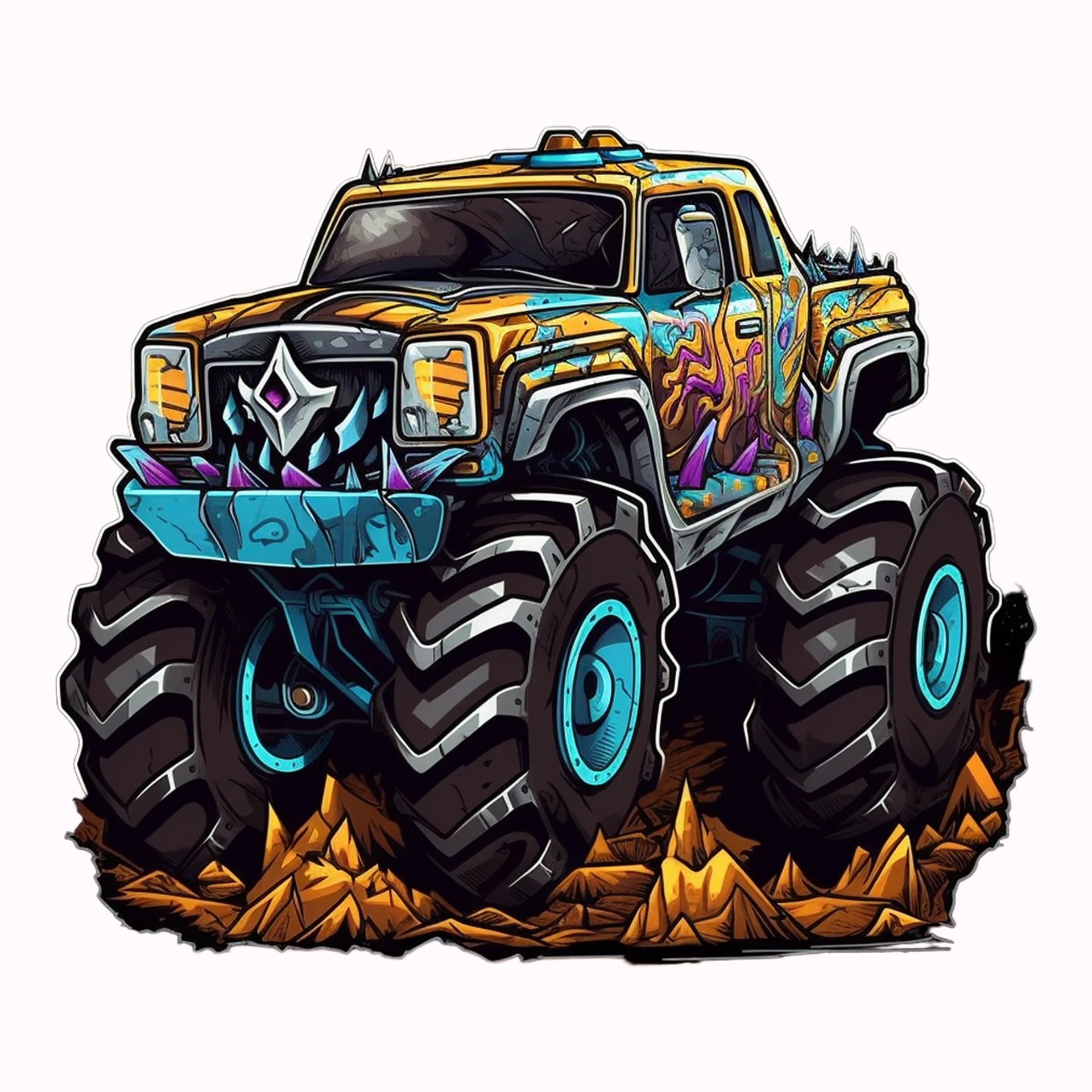 Permanent Sticker Monstertruck Titan Crusher