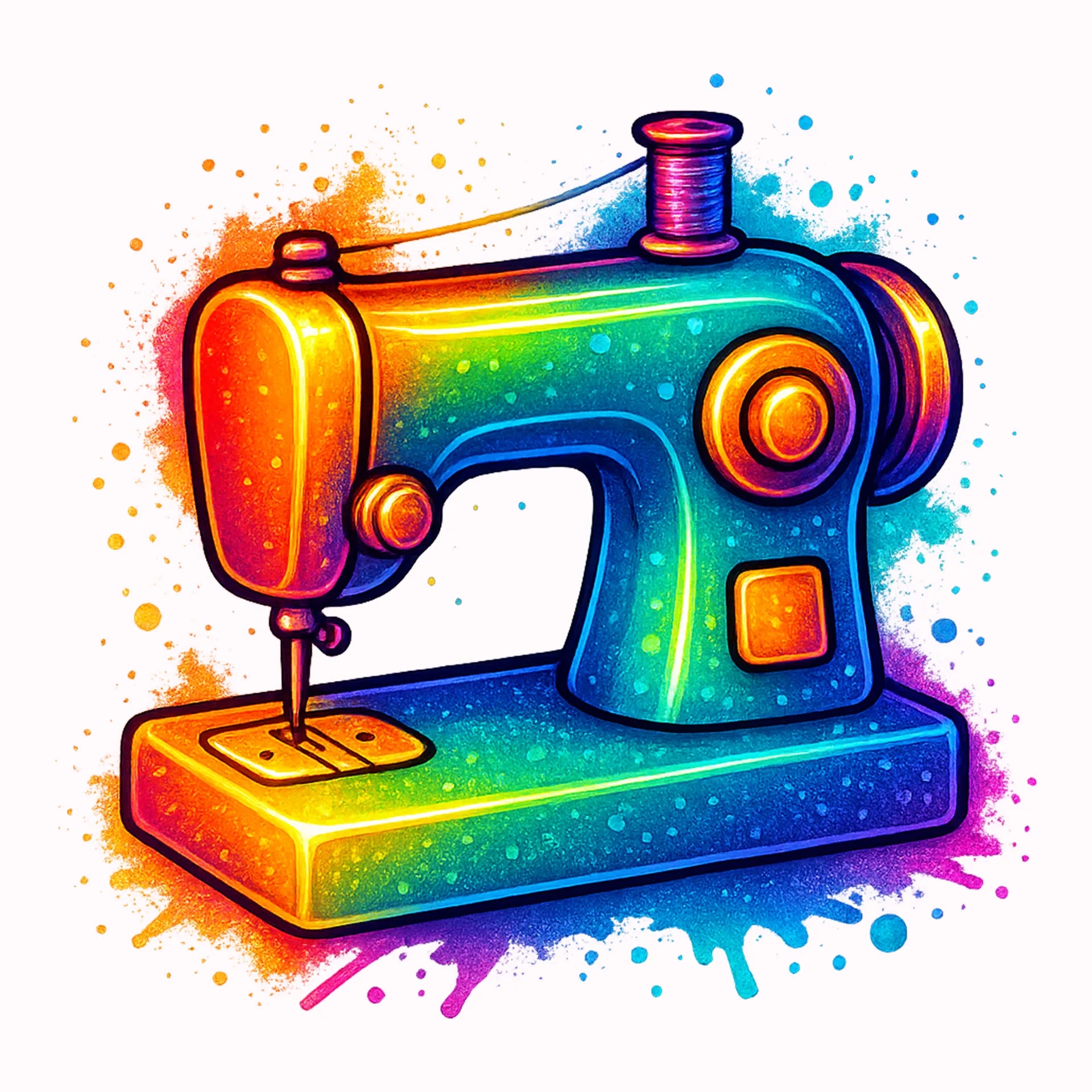 Permanent Sticker Nähmaschine Buntstich