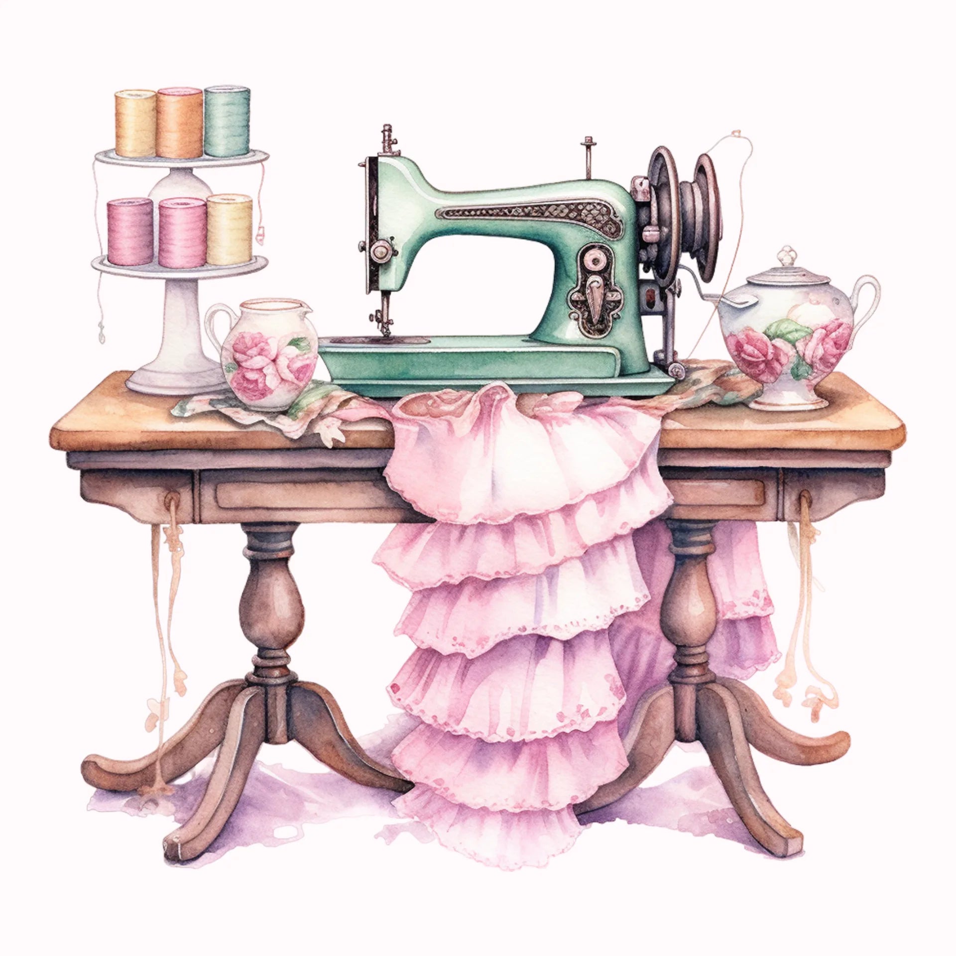Permanent Sticker Nähmaschine Vintage Kleid