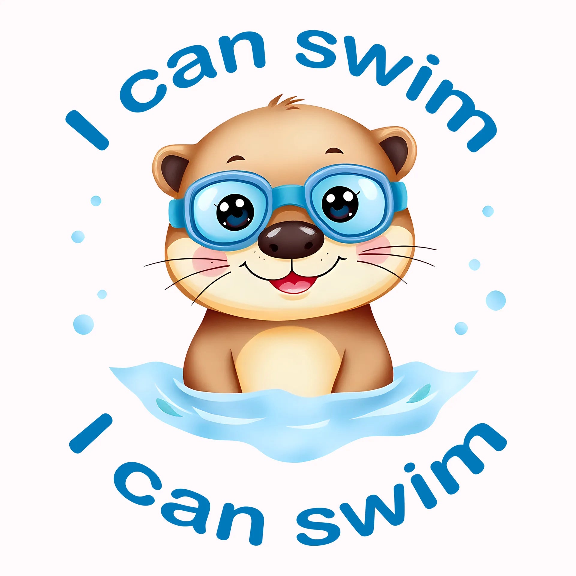 Permanent Sticker Otter Urlaub Schwimmabzeichen Blau